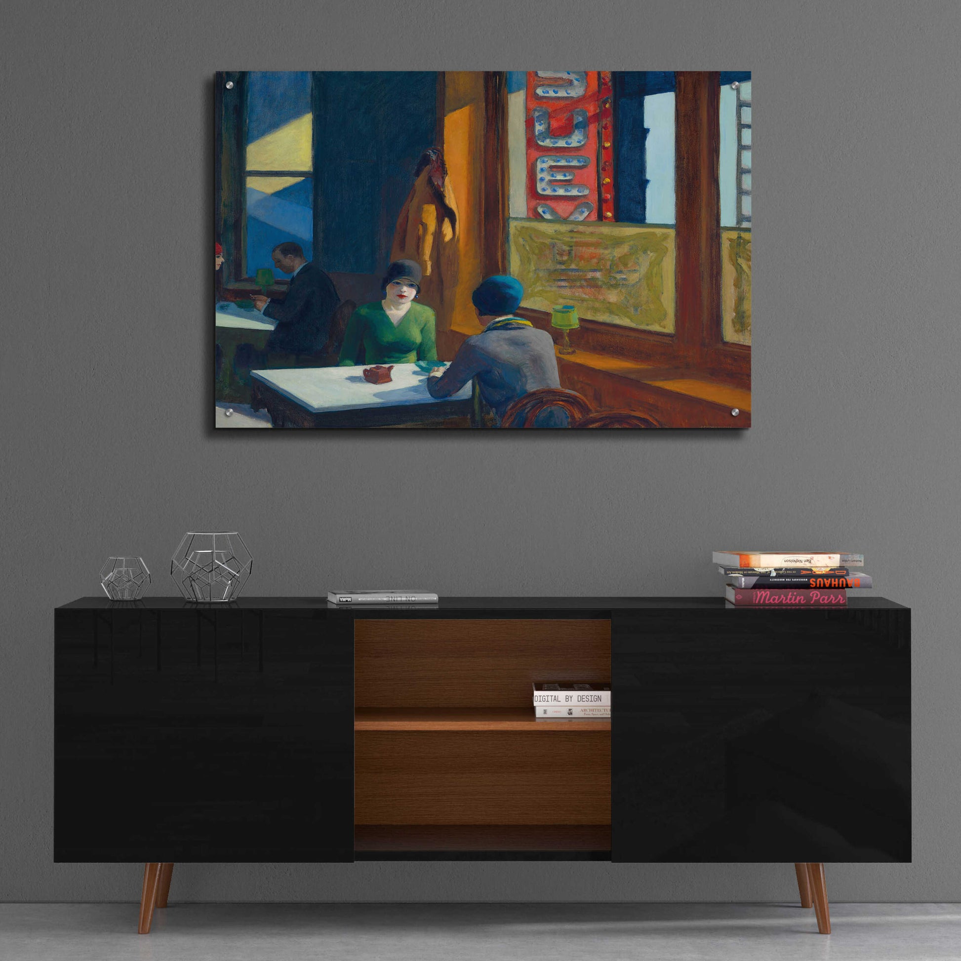 Epic Art 'Chop Suey' by Edward Hopper, Acrylic Glass Wall Art,36x24