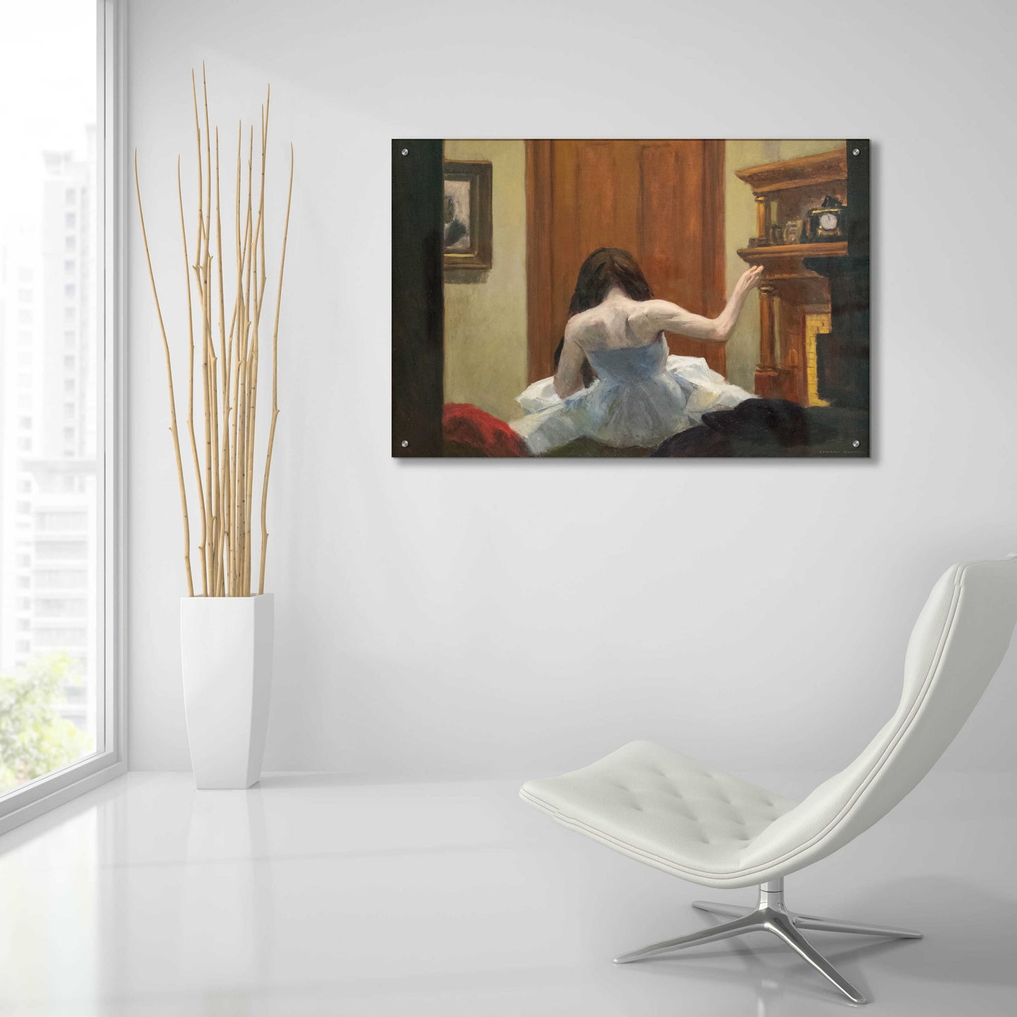 Epic Art 'New York Interior, c. 1921' by Edward Hopper, Acrylic Glass Wall Art,36x24