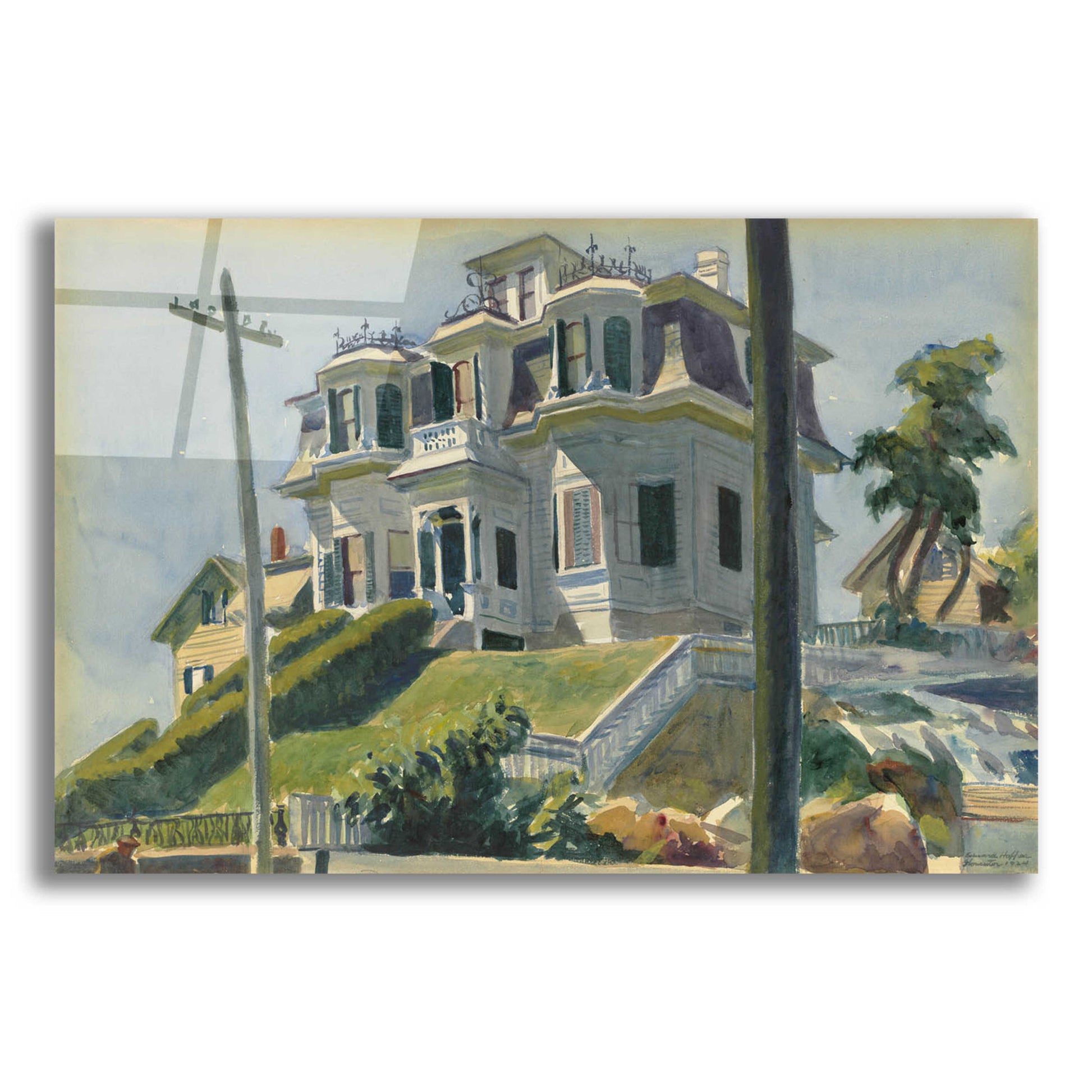 Epic Art 'Haskell's House, 1924' by Edward Hopper, Acrylic Glass Wall Art,24x16