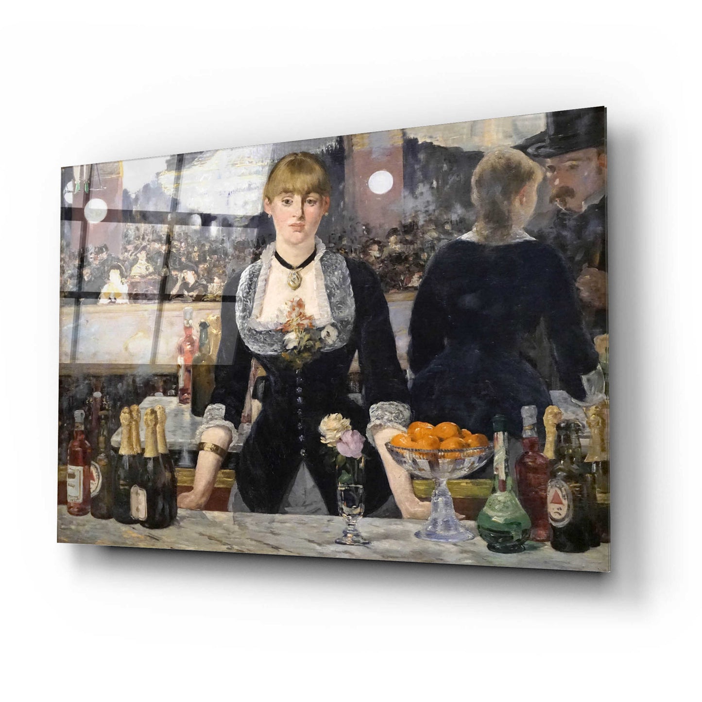 Epic Art 'Un Bar Aux Folies-Bergere' by Edouard Manet, Acrylic Glass Wall Art,24x16