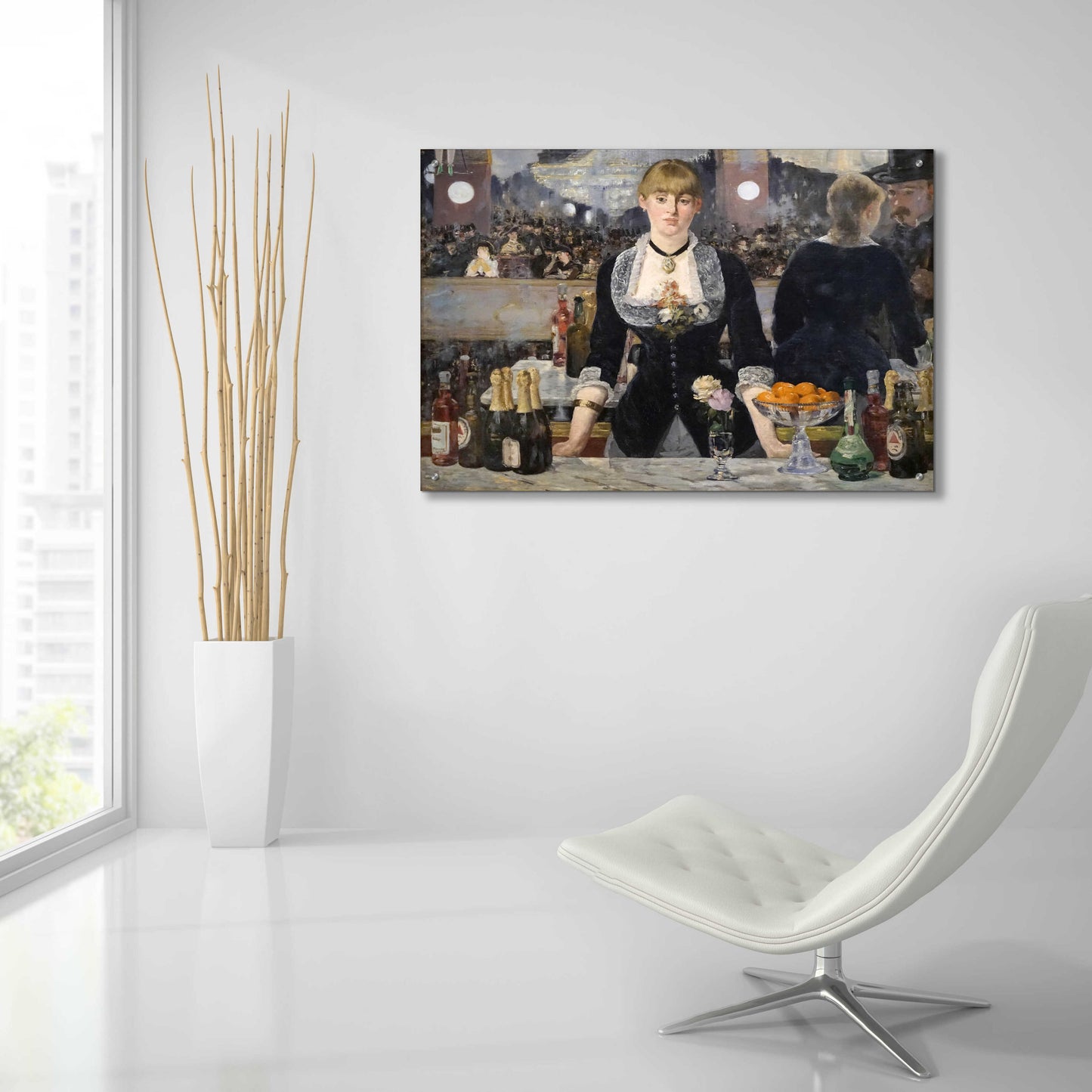 Epic Art 'Un Bar Aux Folies-Bergere' by Edouard Manet, Acrylic Glass Wall Art,36x24