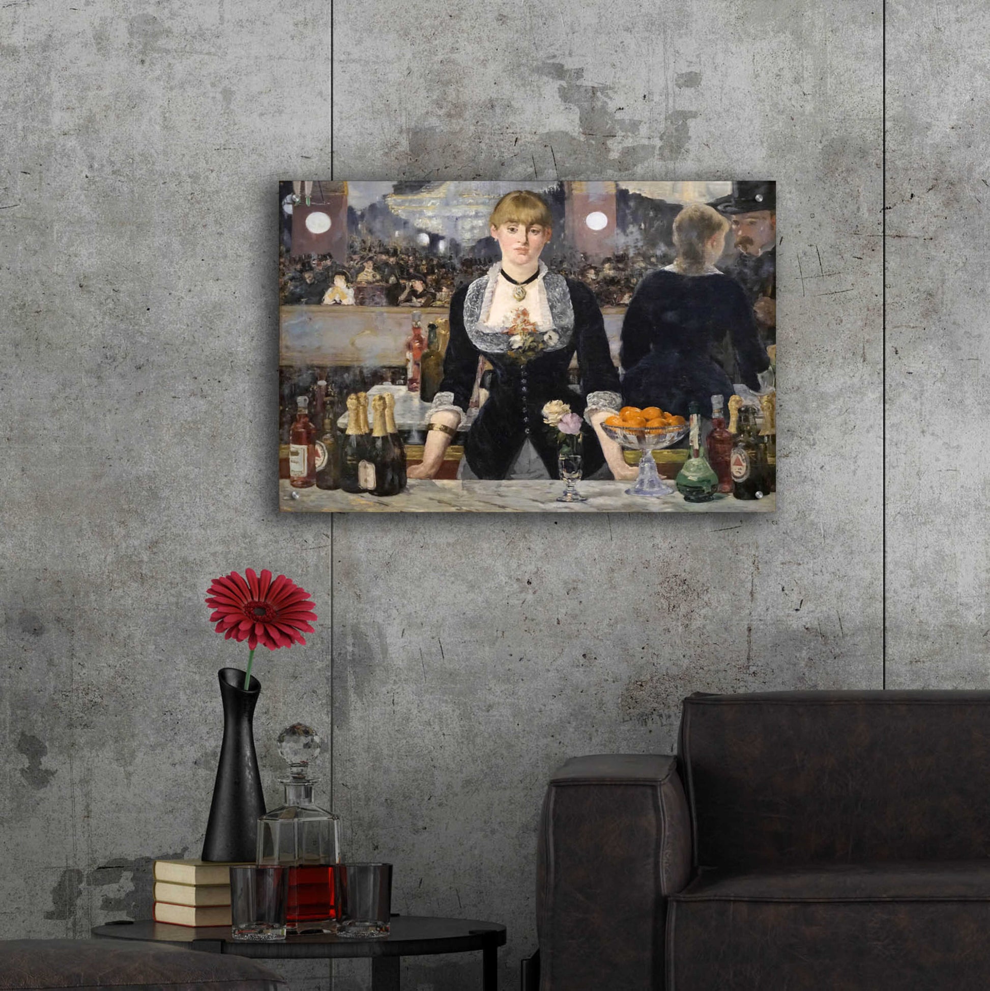 Epic Art 'Un Bar Aux Folies-Bergere' by Edouard Manet, Acrylic Glass Wall Art,36x24