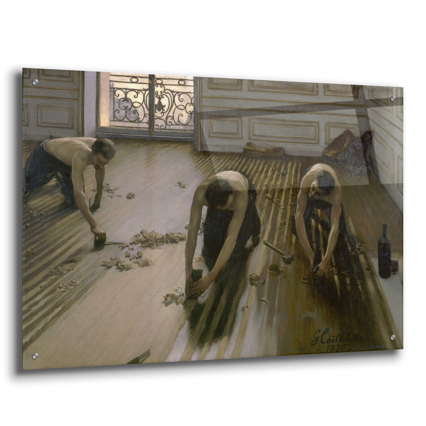 Epic Art 'The Floor Planers' by Gustave Caillebotte, Acrylic Glass Wall Art,36x24