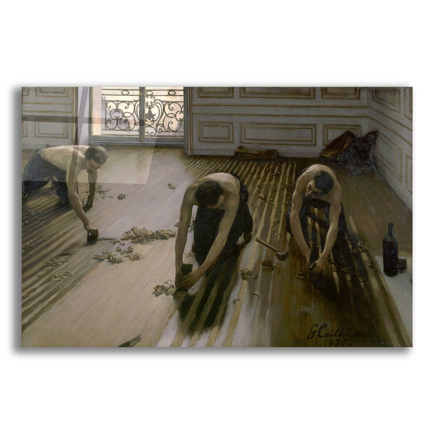 Epic Art 'The Floor Planers' by Gustave Caillebotte, Acrylic Glass Wall Art