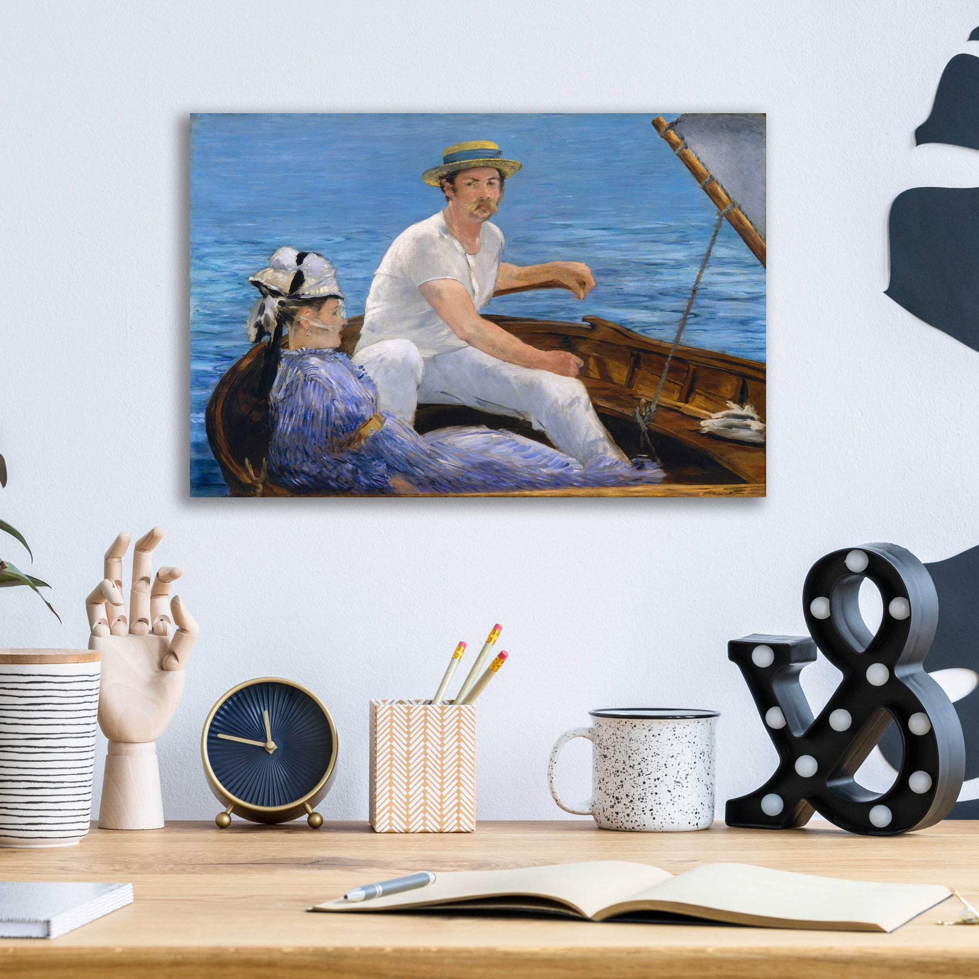 Epic Art 'Boating' by Edouard Manet, Acrylic Glass Wall Art,16x12