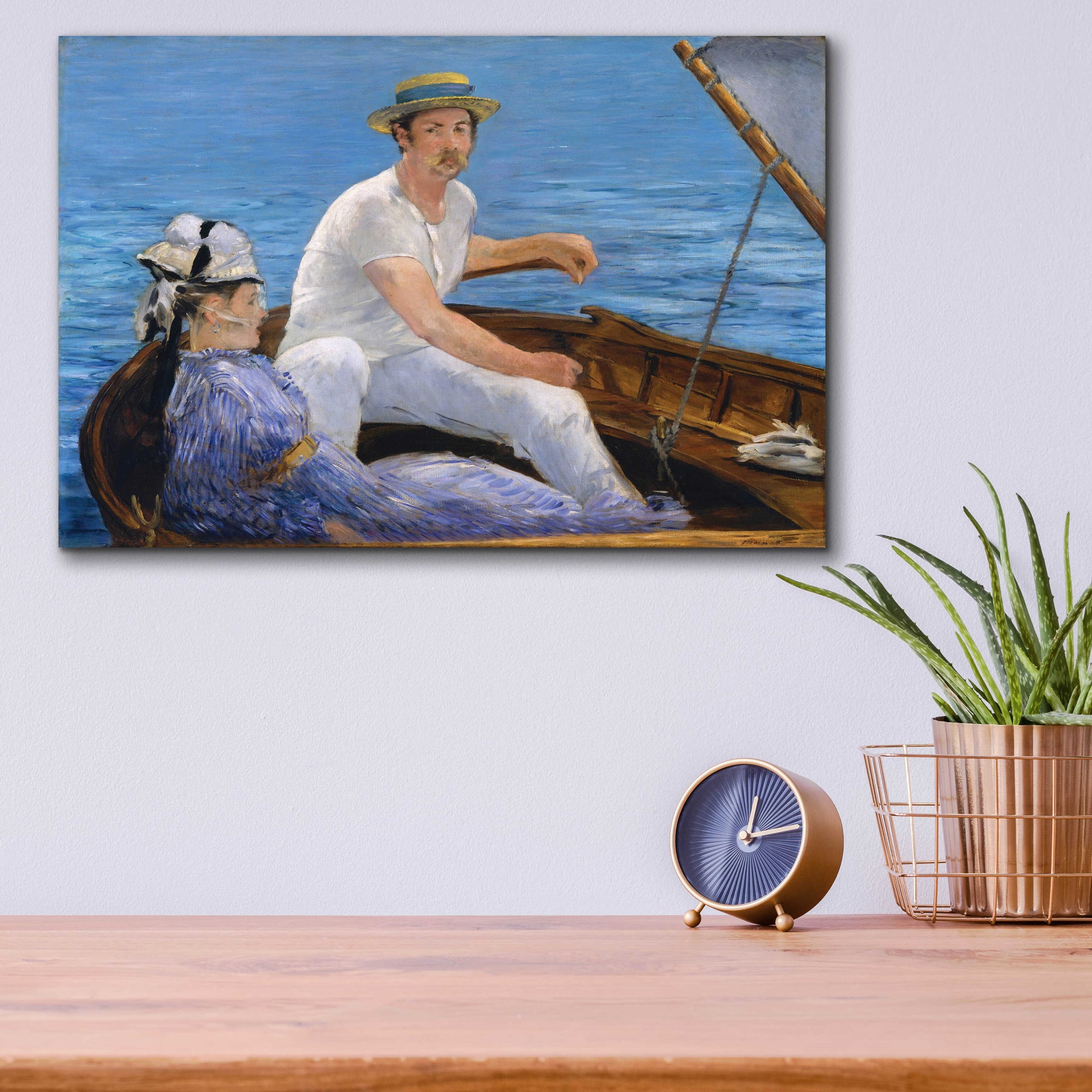 Epic Art 'Boating' by Edouard Manet, Acrylic Glass Wall Art,16x12