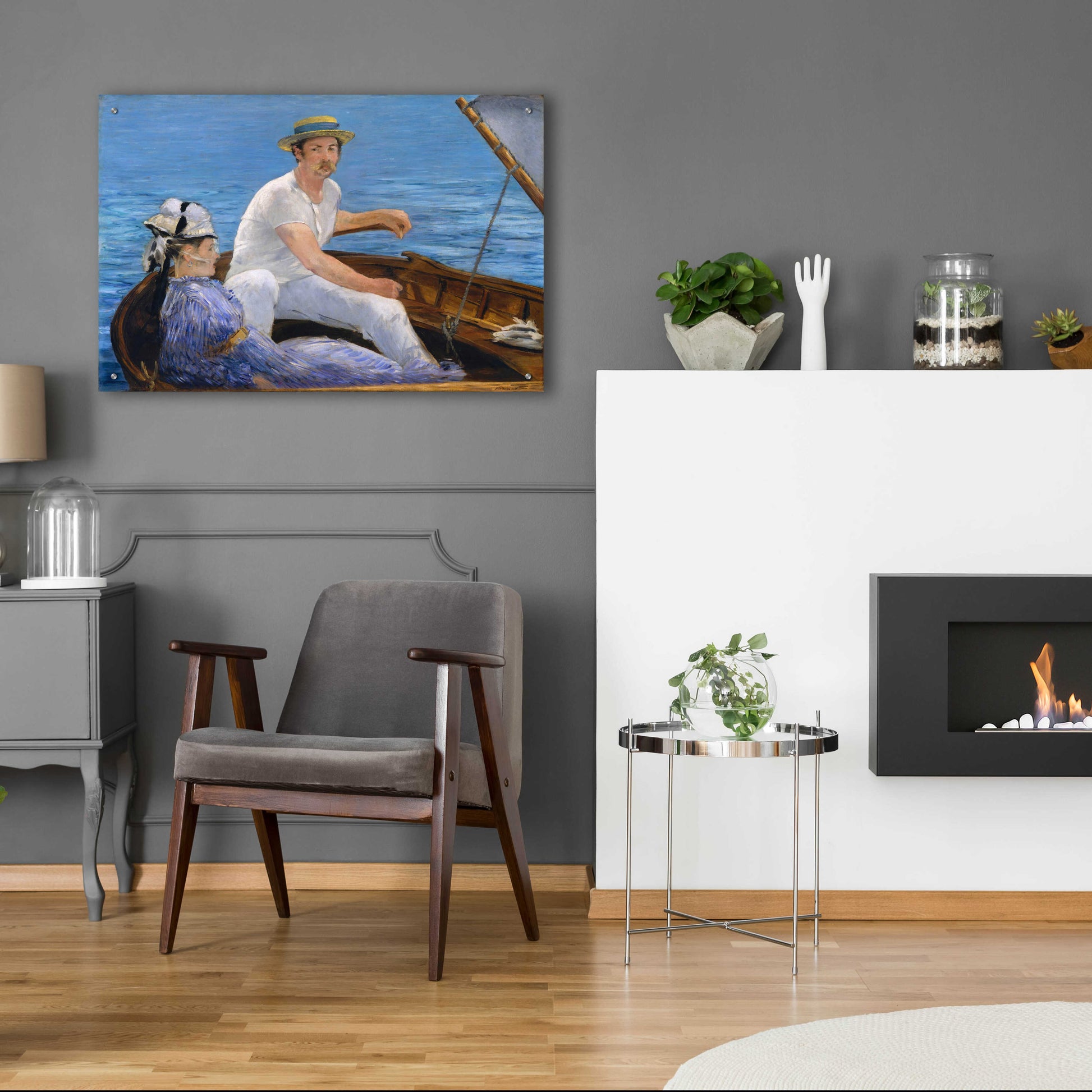 Epic Art 'Boating' by Edouard Manet, Acrylic Glass Wall Art,36x24