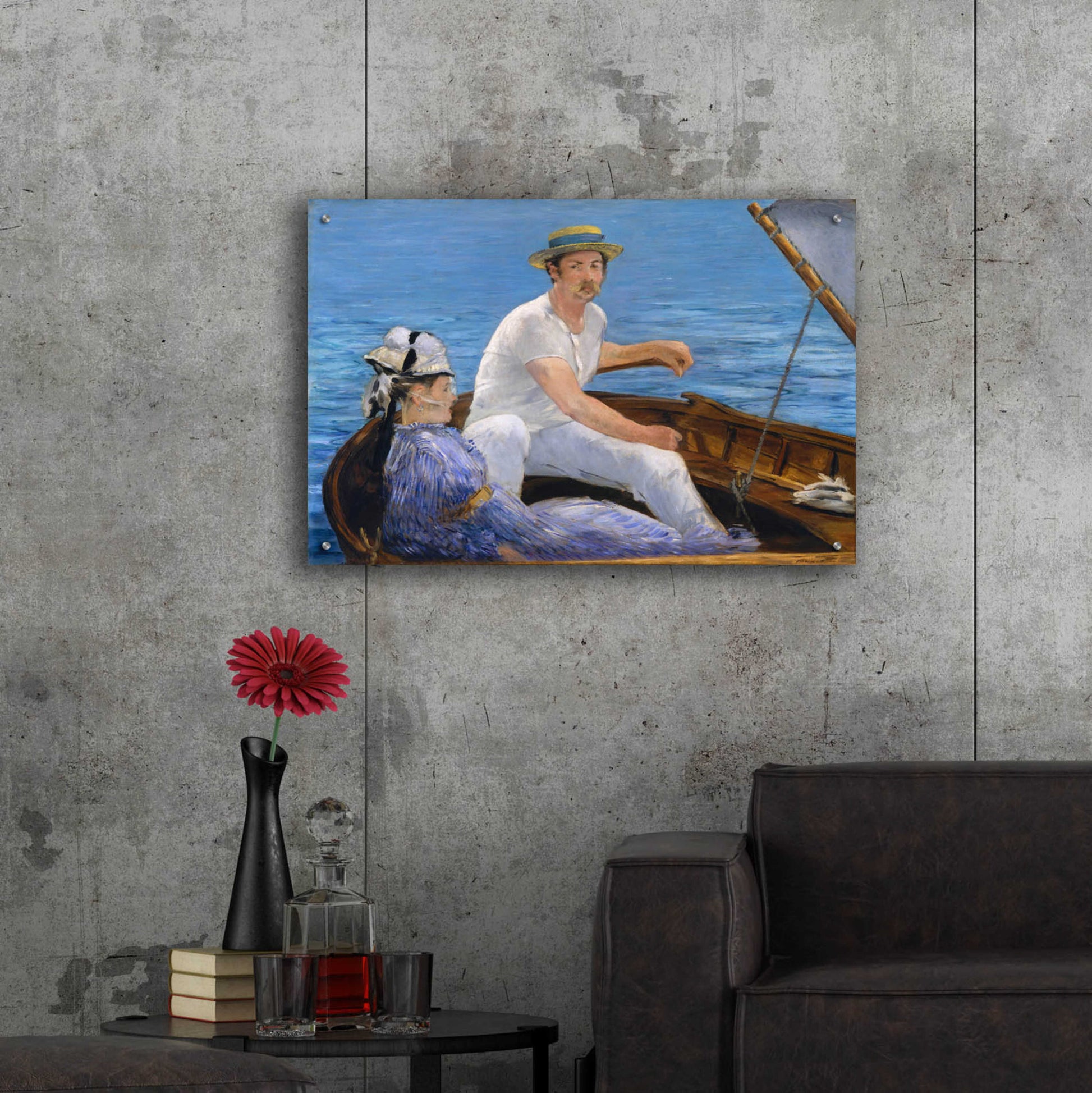 Epic Art 'Boating' by Edouard Manet, Acrylic Glass Wall Art,36x24