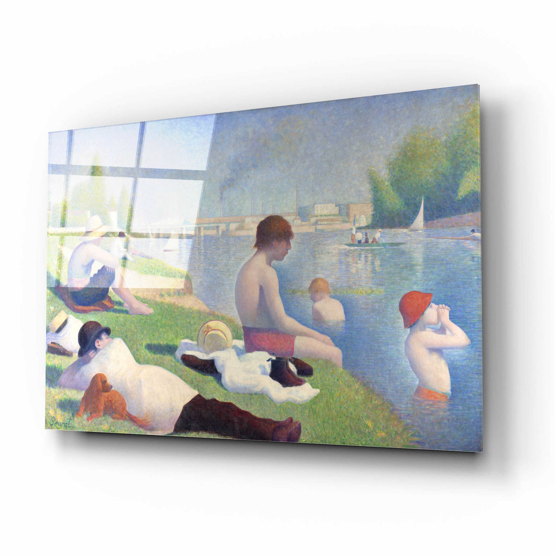 Epic Art 'Bathers At Asnieres' by Georges Seurat, Acrylic Glass Wall Art,16x12