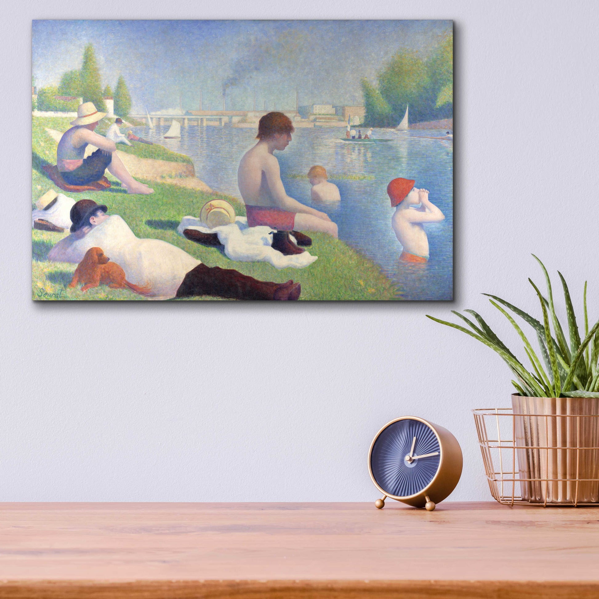 Epic Art 'Bathers At Asnieres' by Georges Seurat, Acrylic Glass Wall Art,16x12