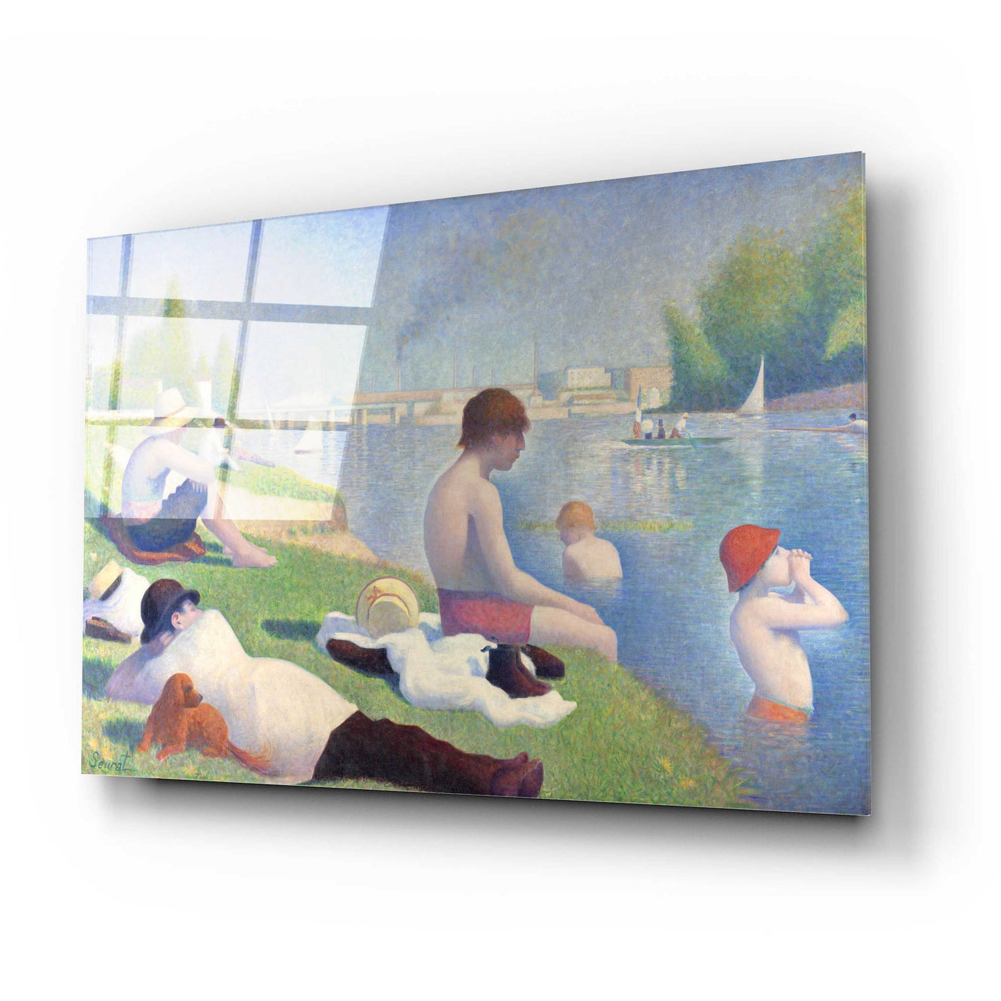 Epic Art 'Bathers At Asnieres' by Georges Seurat, Acrylic Glass Wall Art,24x16