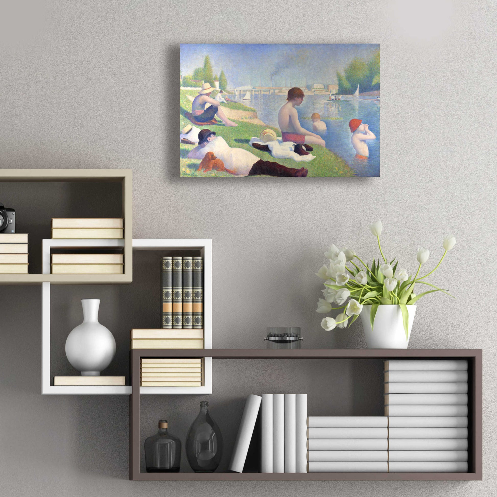 Epic Art 'Bathers At Asnieres' by Georges Seurat, Acrylic Glass Wall Art,24x16