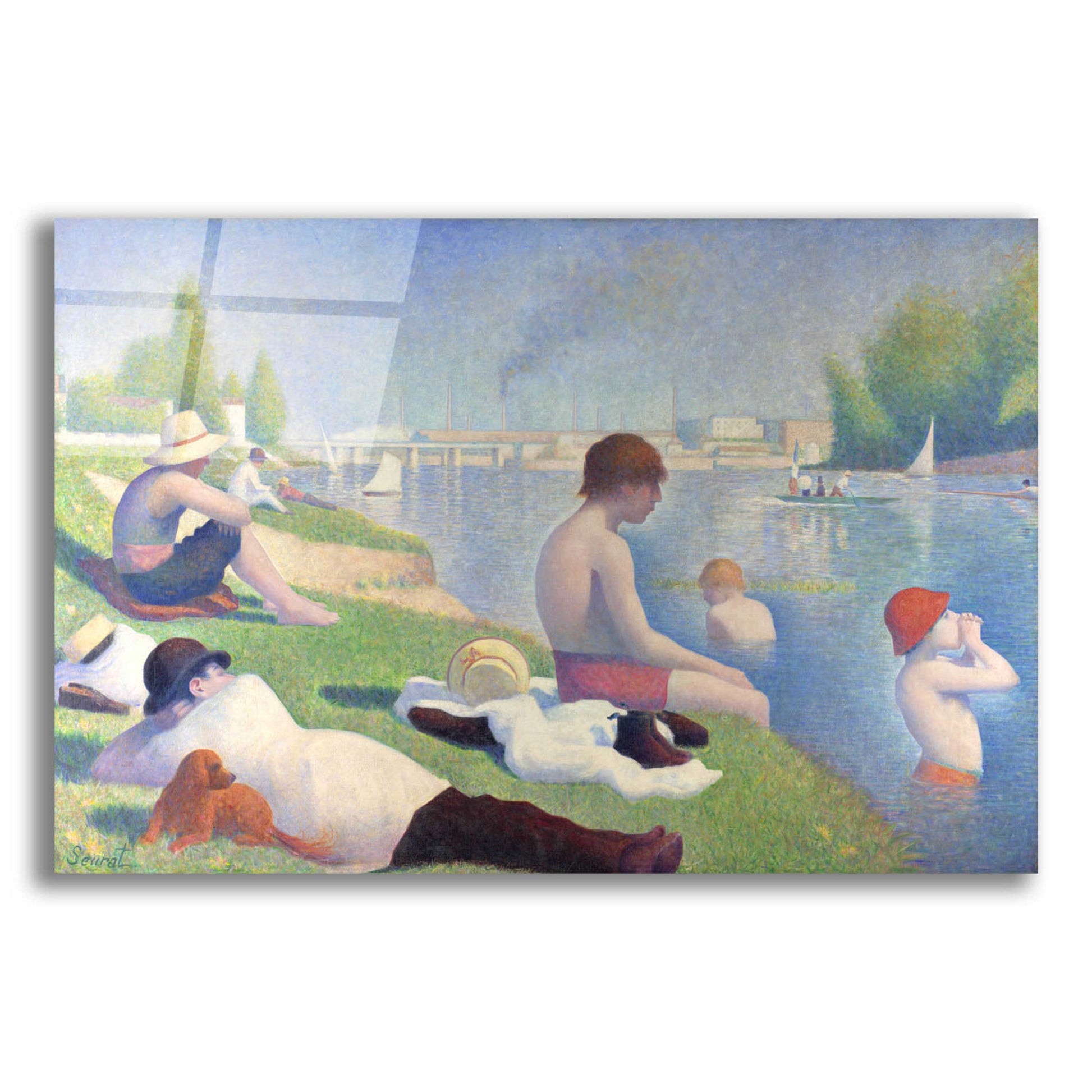 Epic Art 'Bathers At Asnieres' by Georges Seurat, Acrylic Glass Wall Art,24x16