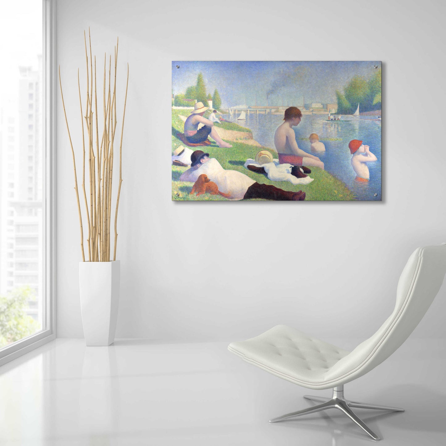 Epic Art 'Bathers At Asnieres' by Georges Seurat, Acrylic Glass Wall Art,36x24