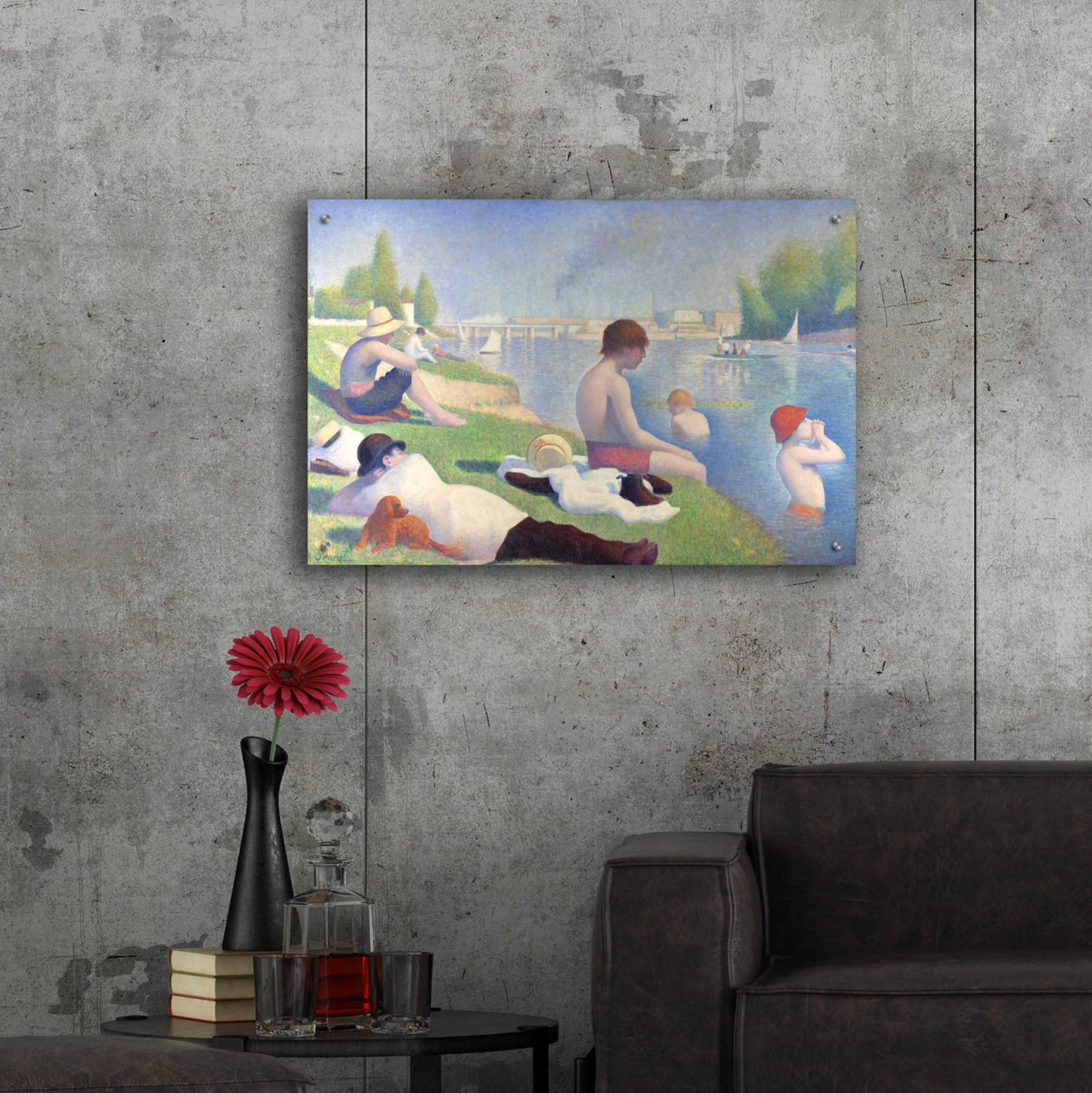 Epic Art 'Bathers At Asnieres' by Georges Seurat, Acrylic Glass Wall Art,36x24