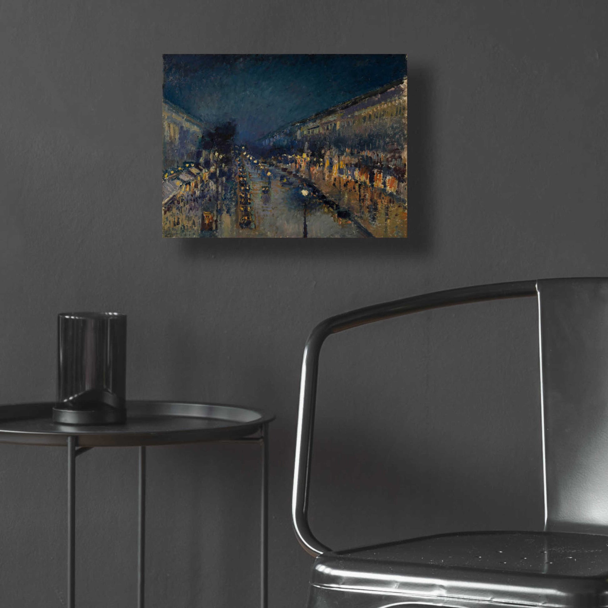 Epic Art 'Boulevard Montmartre At Night, 1897' by Camille Pissarro, Acrylic Glass Wall Art,16x12