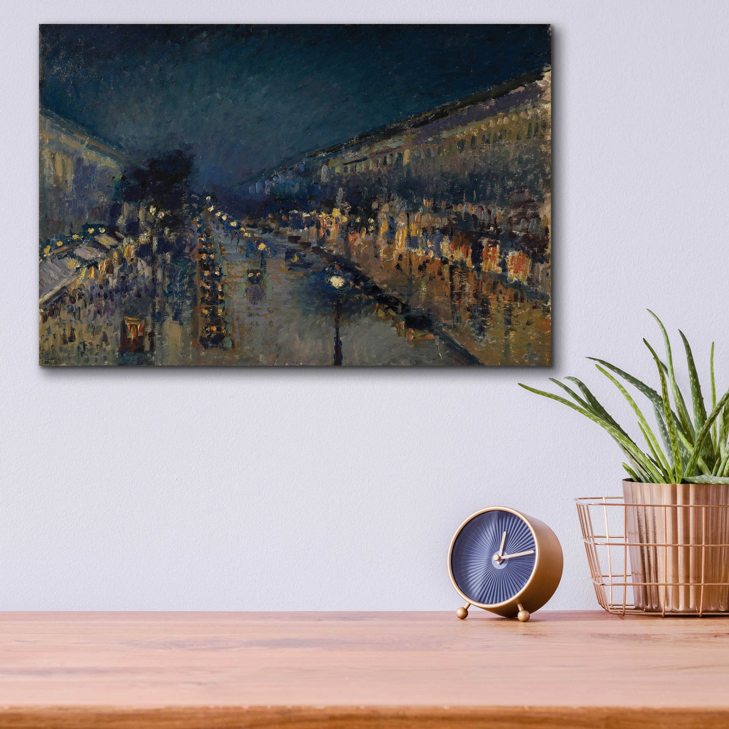 Epic Art 'Boulevard Montmartre At Night, 1897' by Camille Pissarro, Acrylic Glass Wall Art,16x12