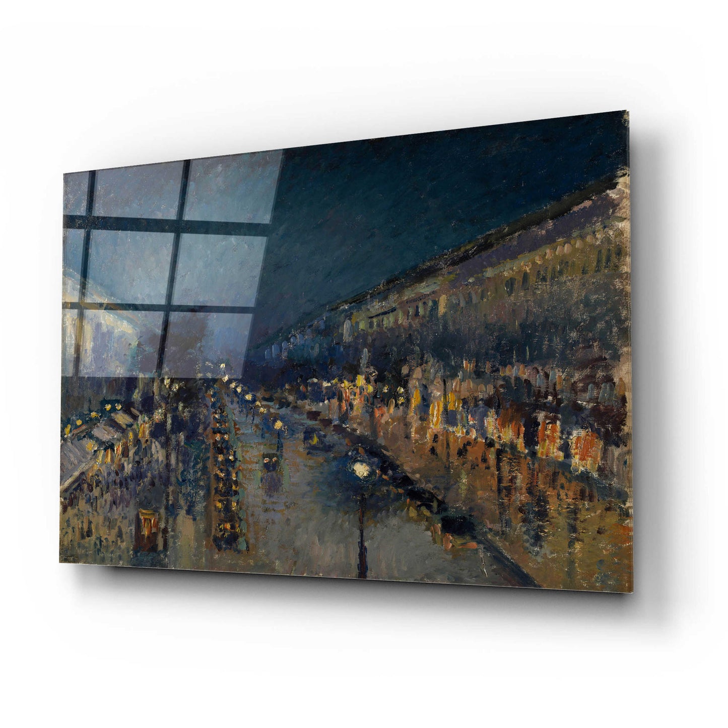 Epic Art 'Boulevard Montmartre At Night, 1897' by Camille Pissarro, Acrylic Glass Wall Art,24x16