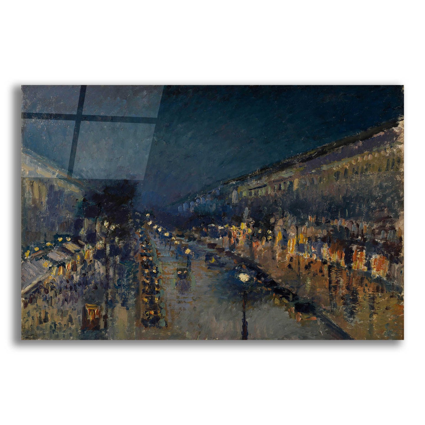 Epic Art 'Boulevard Montmartre At Night, 1897' by Camille Pissarro, Acrylic Glass Wall Art,24x16