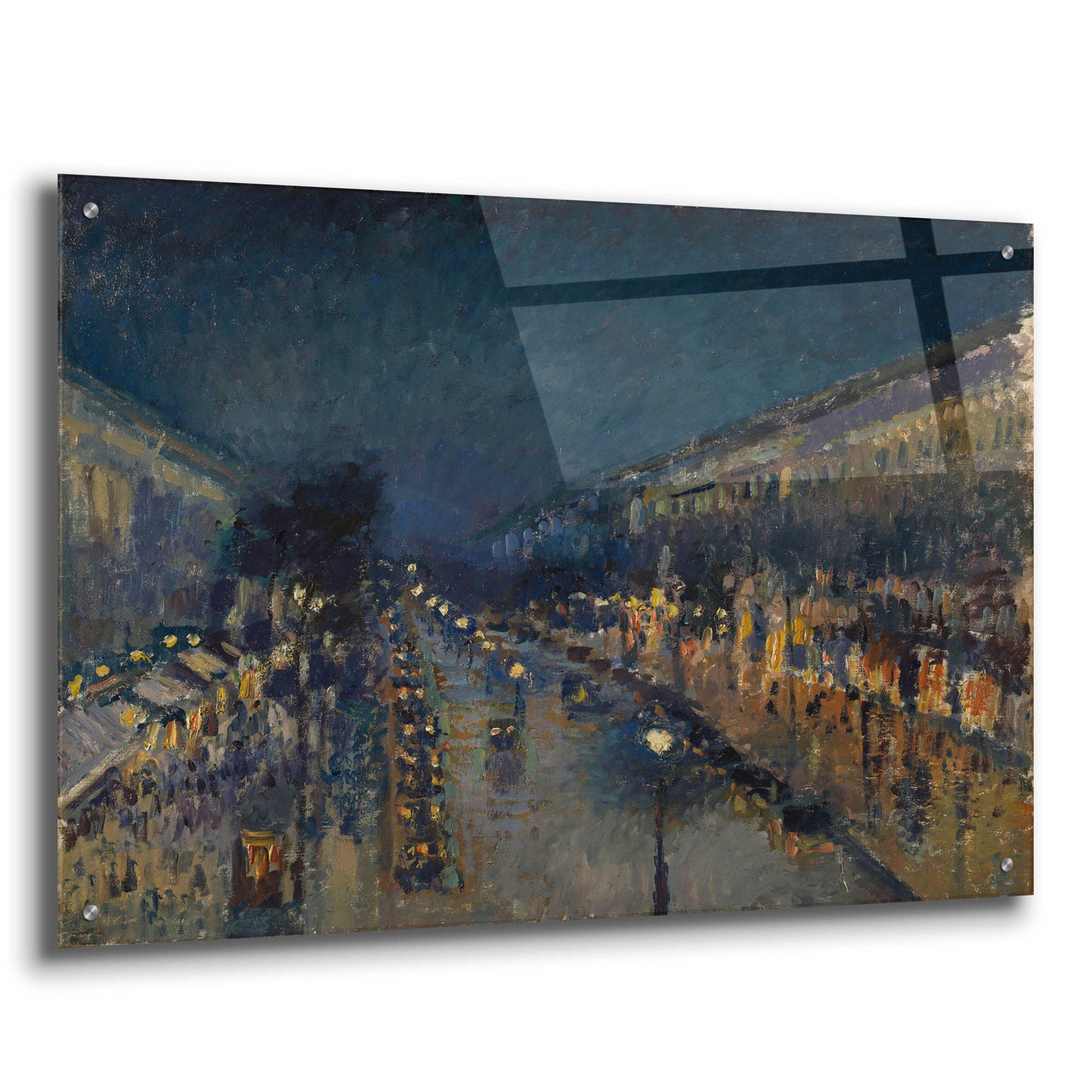 Epic Art 'Boulevard Montmartre At Night, 1897' by Camille Pissarro, Acrylic Glass Wall Art,36x24