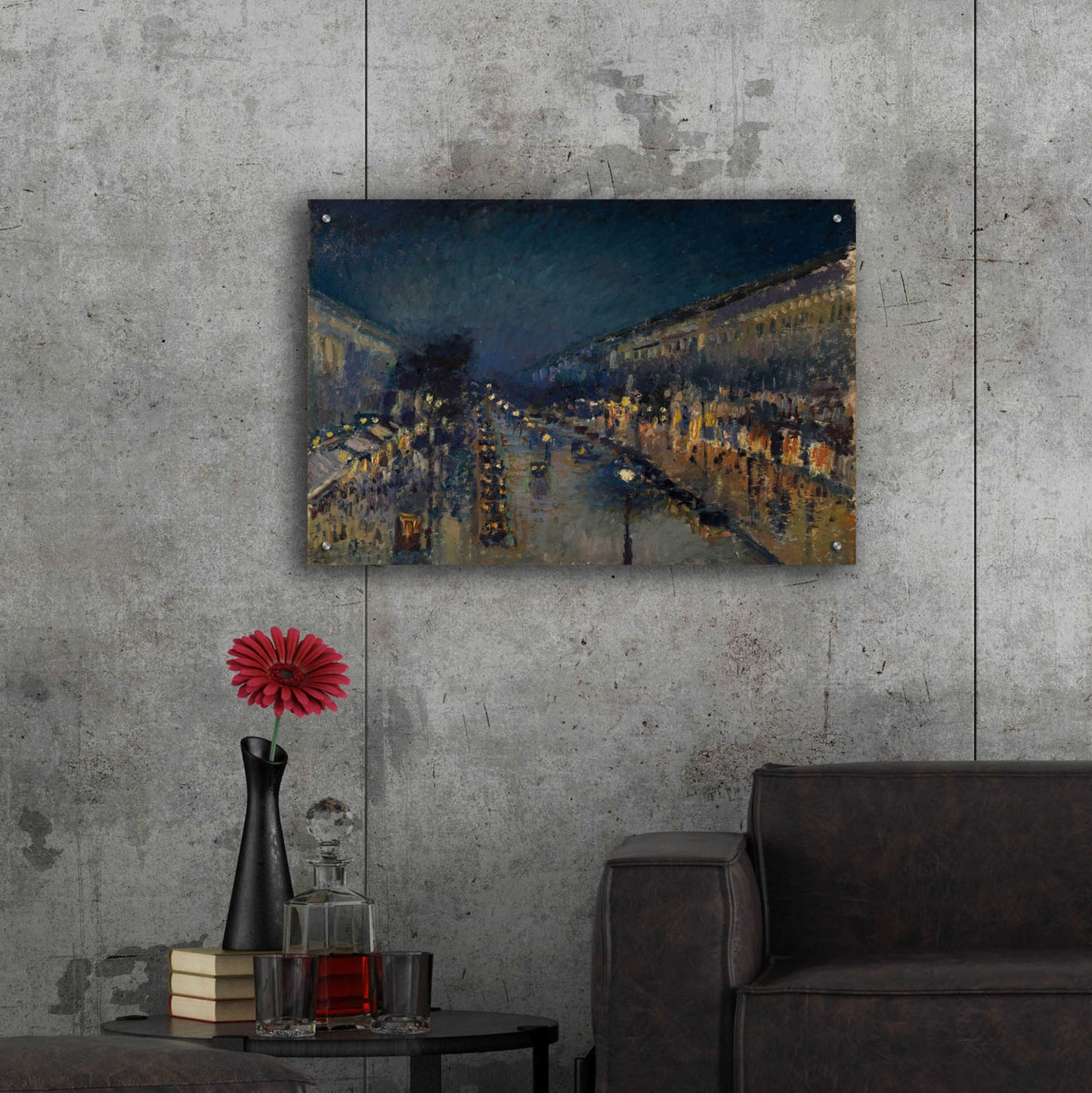 Epic Art 'Boulevard Montmartre At Night, 1897' by Camille Pissarro, Acrylic Glass Wall Art,36x24