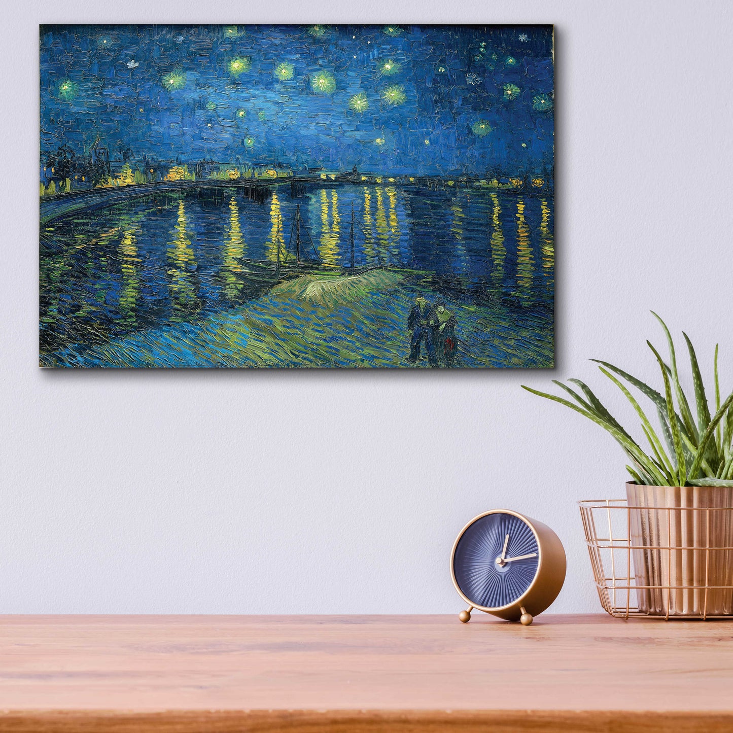 Epic Art 'Starry Night Over the Rhone' by Vincent VanGogh, Acrylic Glass Wall Art,16x12