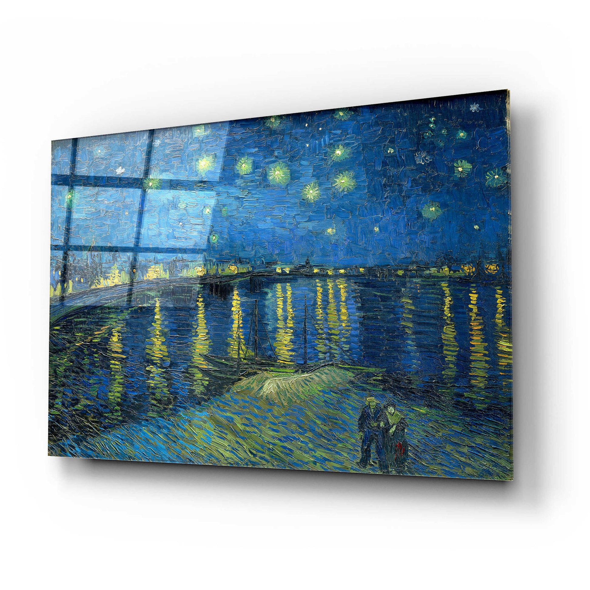 Epic Art 'Starry Night Over the Rhone' by Vincent VanGogh, Acrylic Glass Wall Art,24x16