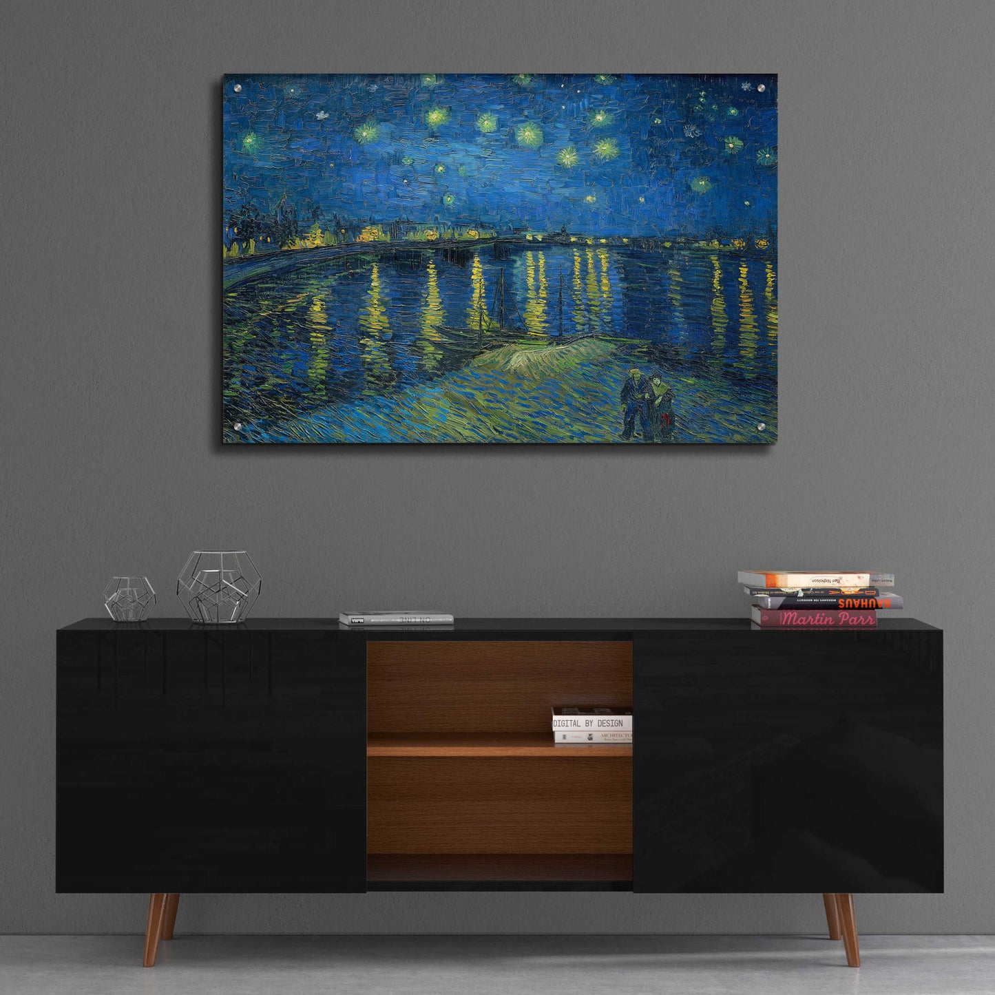 Epic Art 'Starry Night Over the Rhone' by Vincent VanGogh, Acrylic Glass Wall Art,36x24