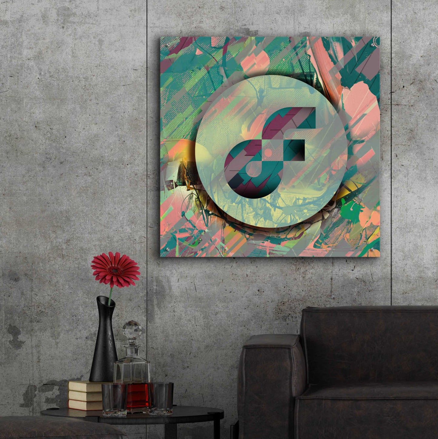 Epic Art 'Pastel Flow Crypto' by Epic Art Portfolio, Acrylic Glass Wall Art,36x36