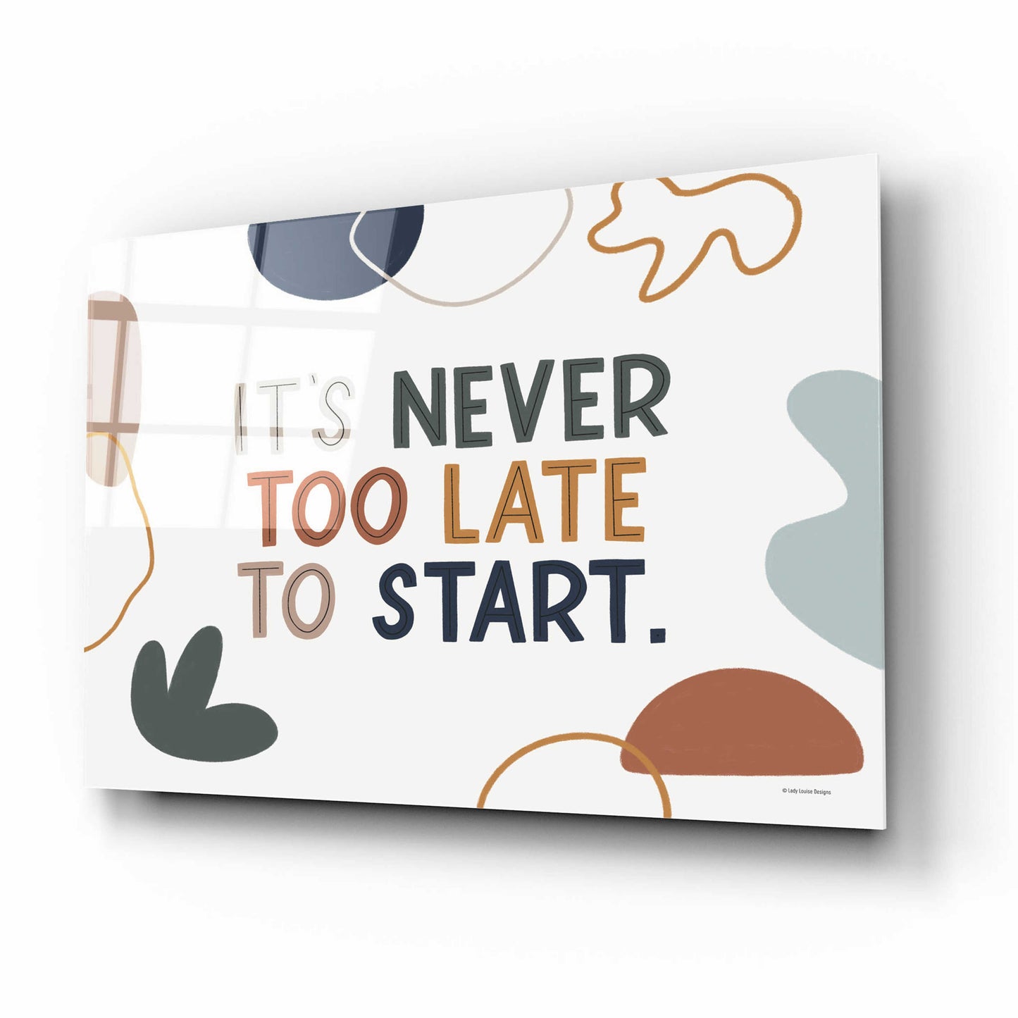 Epic Art 'Never Too Late' by Lady Louise Designs, Acrylic Glass Wall Art,16x12