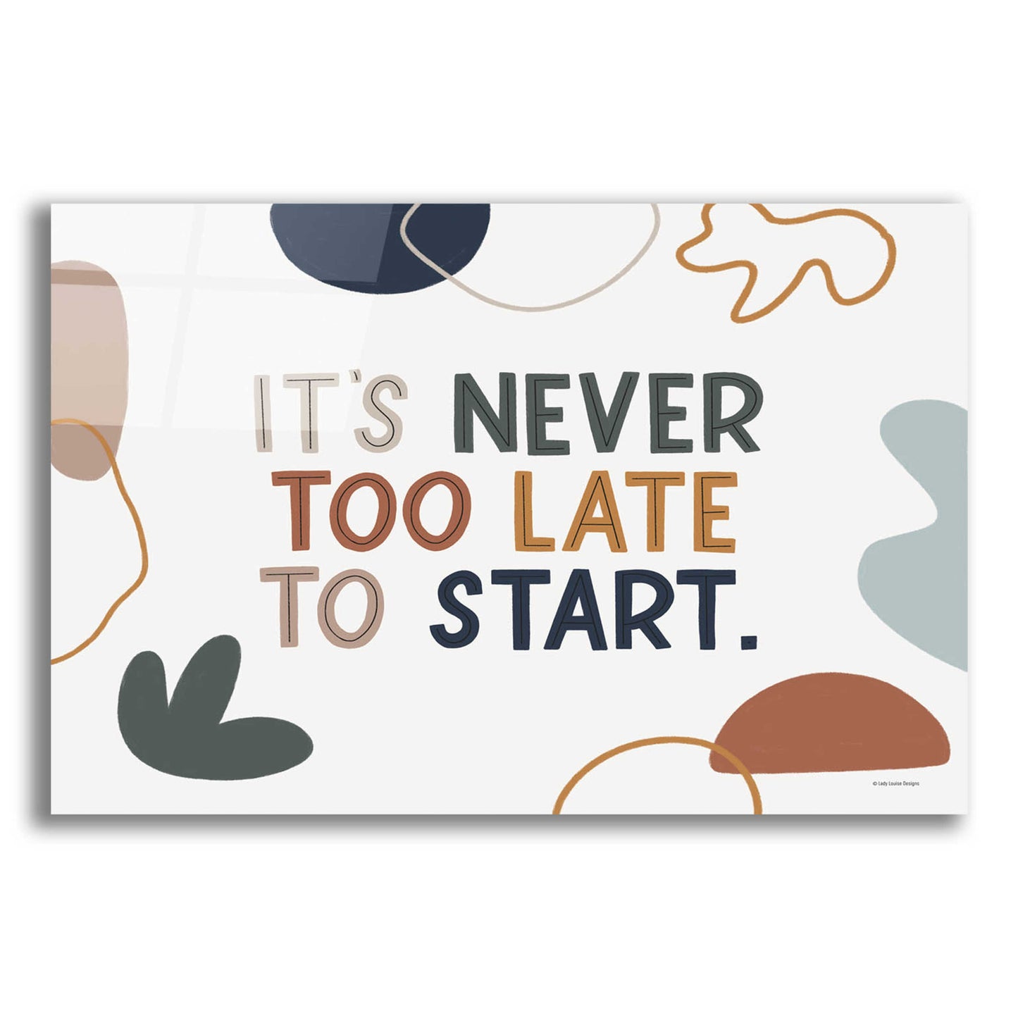 Epic Art 'Never Too Late' by Lady Louise Designs, Acrylic Glass Wall Art,16x12