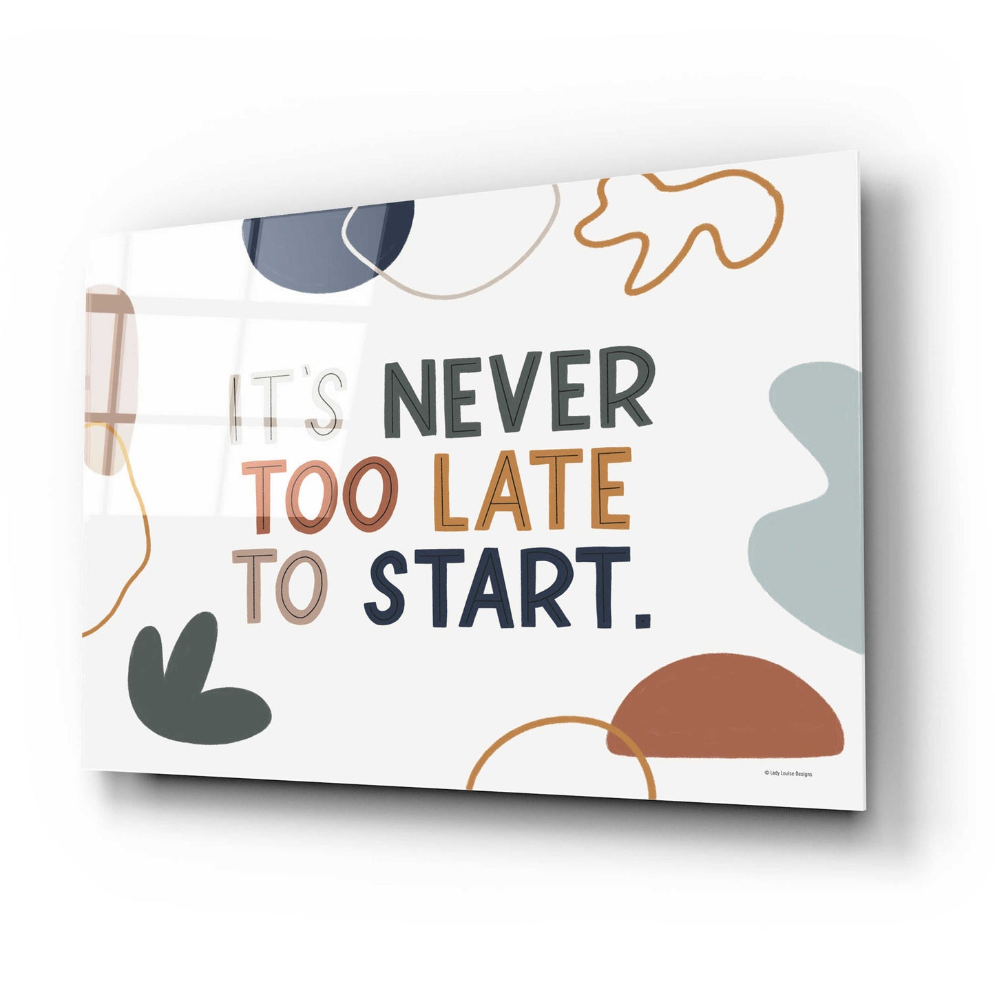 Epic Art 'Never Too Late' by Lady Louise Designs, Acrylic Glass Wall Art,24x16