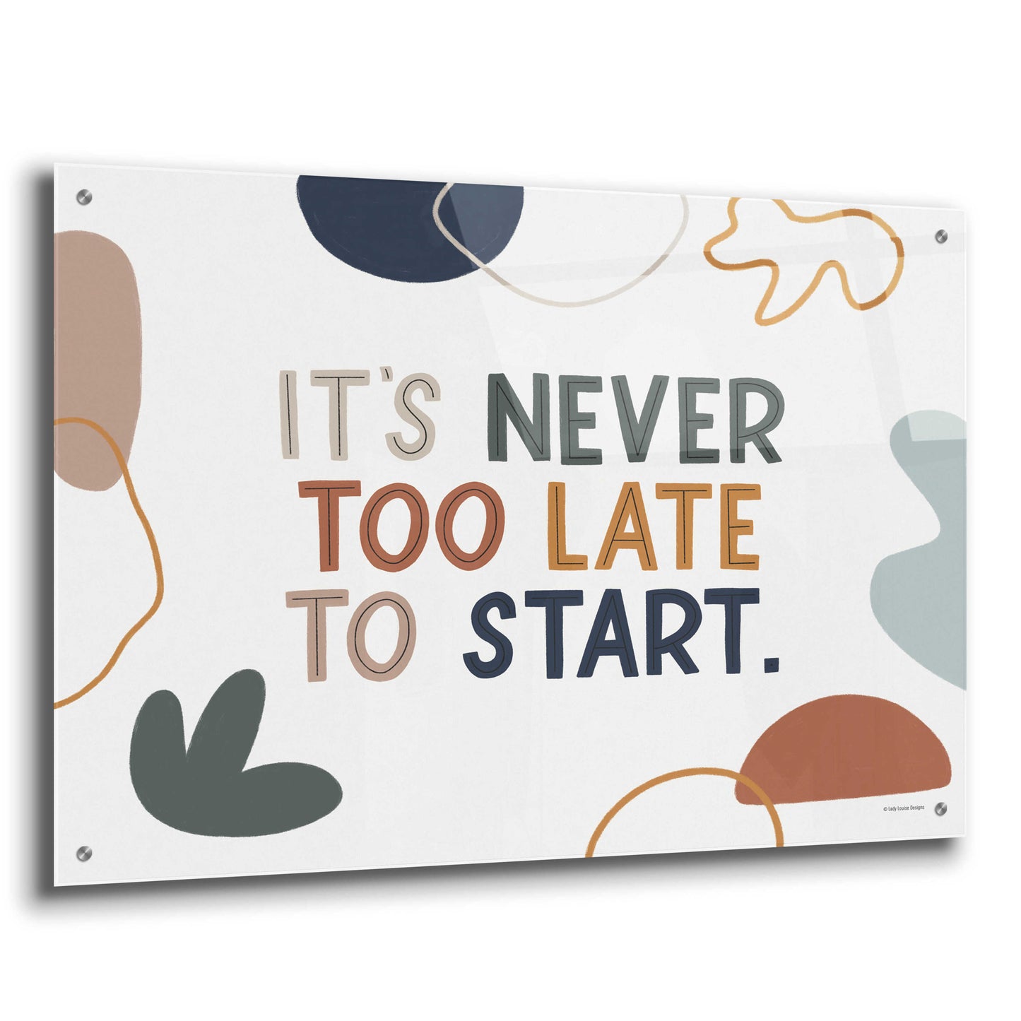 Epic Art 'Never Too Late' by Lady Louise Designs, Acrylic Glass Wall Art,36x24