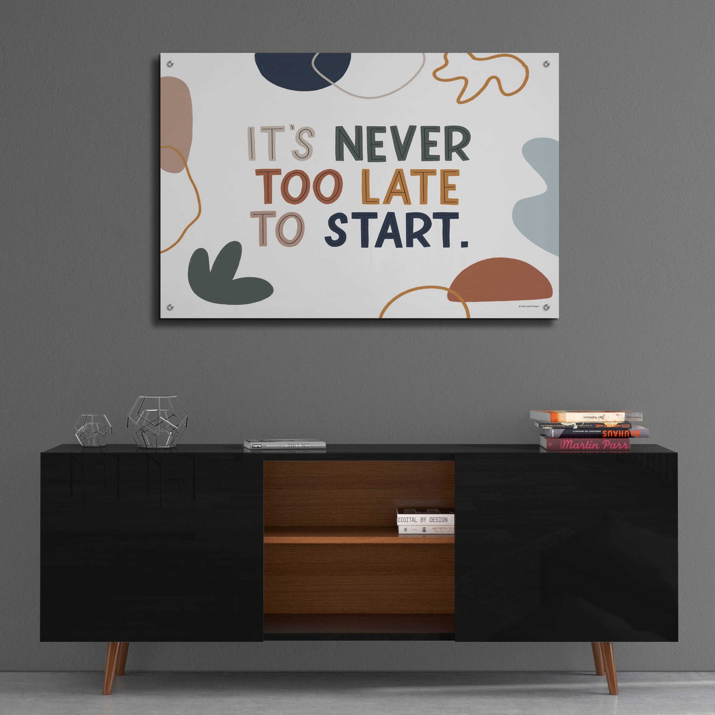 Epic Art 'Never Too Late' by Lady Louise Designs, Acrylic Glass Wall Art,36x24