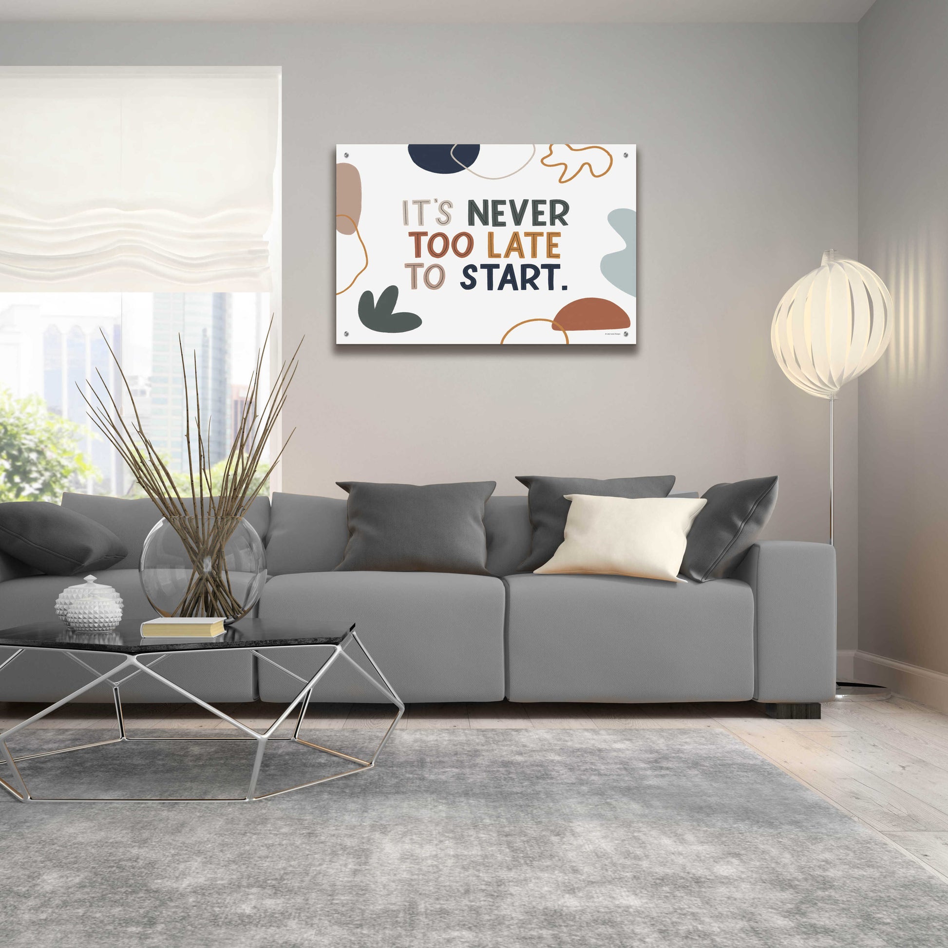 Epic Art 'Never Too Late' by Lady Louise Designs, Acrylic Glass Wall Art,36x24