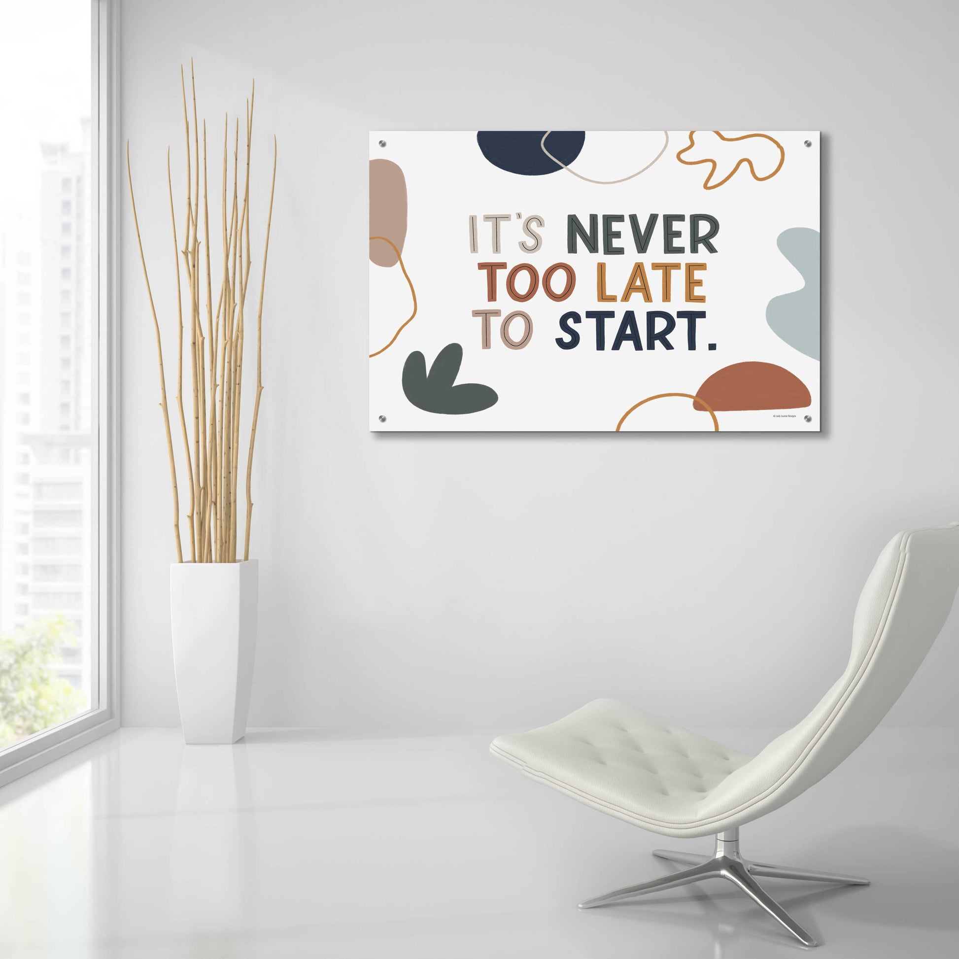 Epic Art 'Never Too Late' by Lady Louise Designs, Acrylic Glass Wall Art,36x24