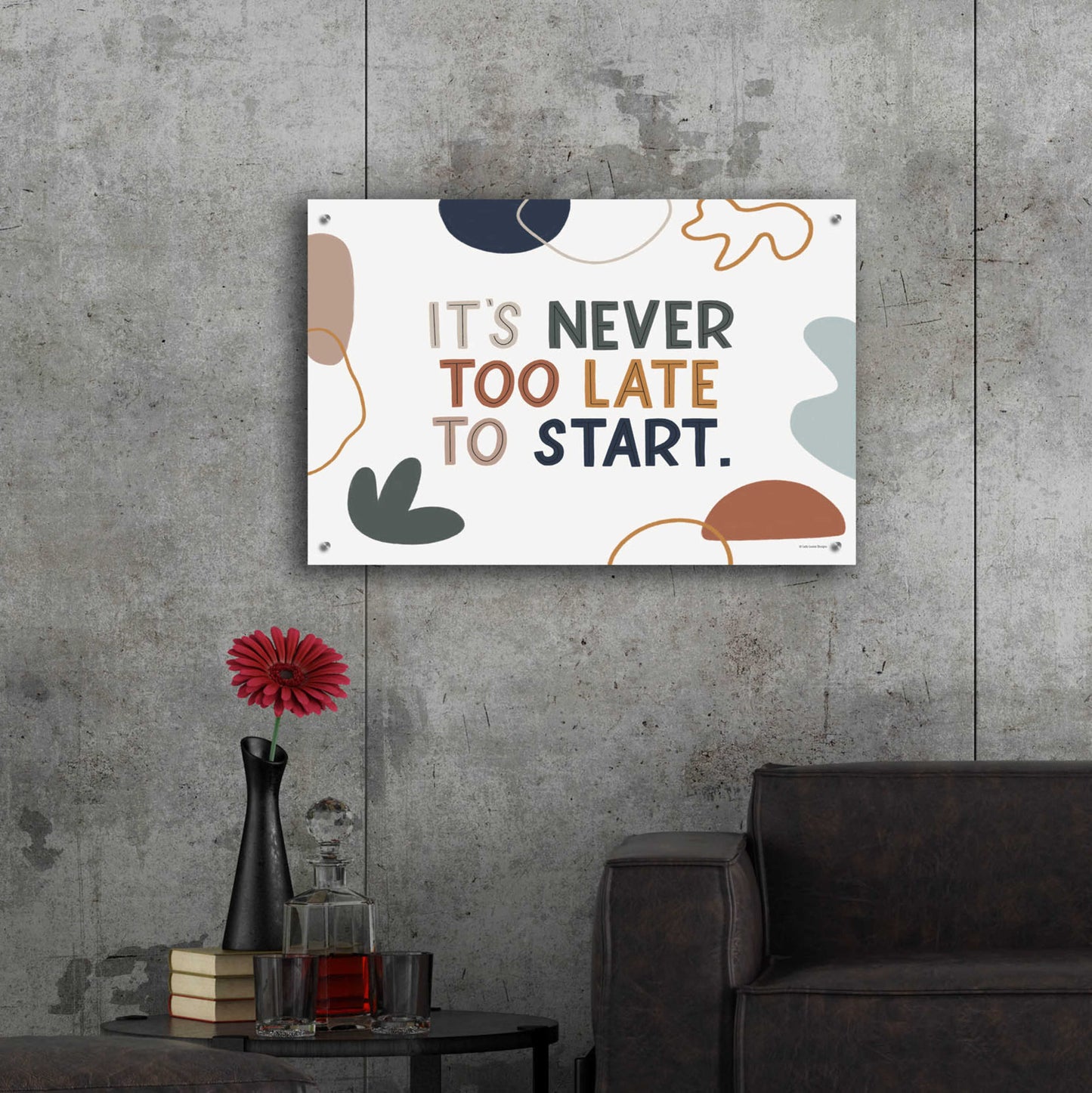 Epic Art 'Never Too Late' by Lady Louise Designs, Acrylic Glass Wall Art,36x24