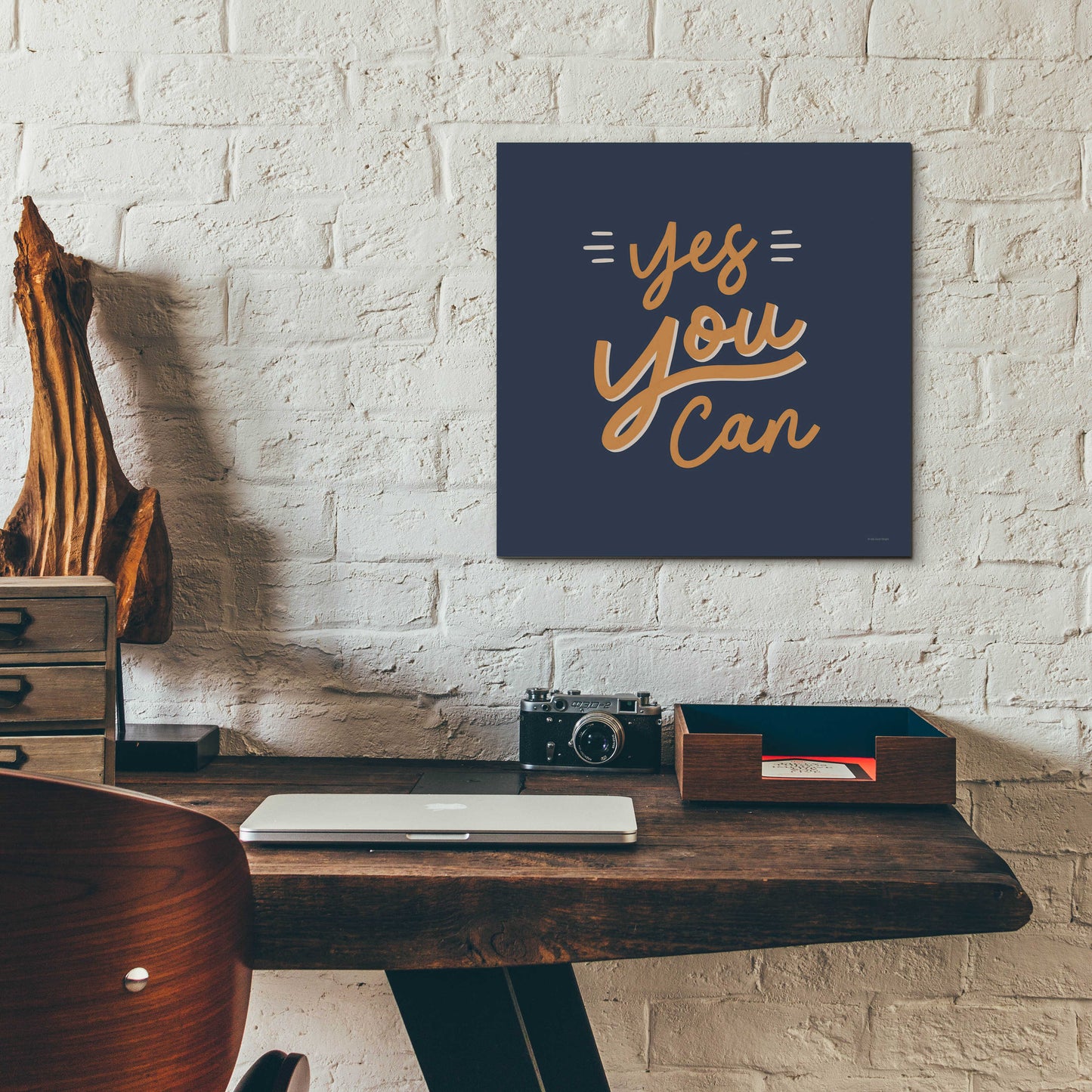 Epic Art 'Yes You Can' by Lady Louise Designs, Acrylic Glass Wall Art,12x12