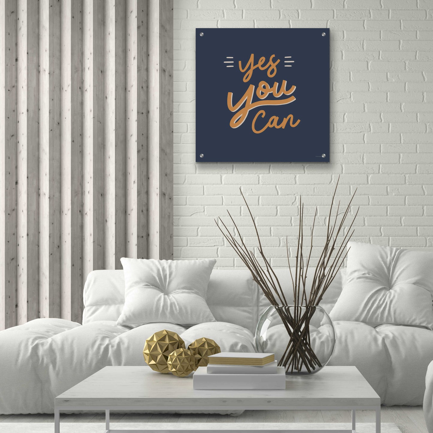 Epic Art 'Yes You Can' by Lady Louise Designs, Acrylic Glass Wall Art,24x24