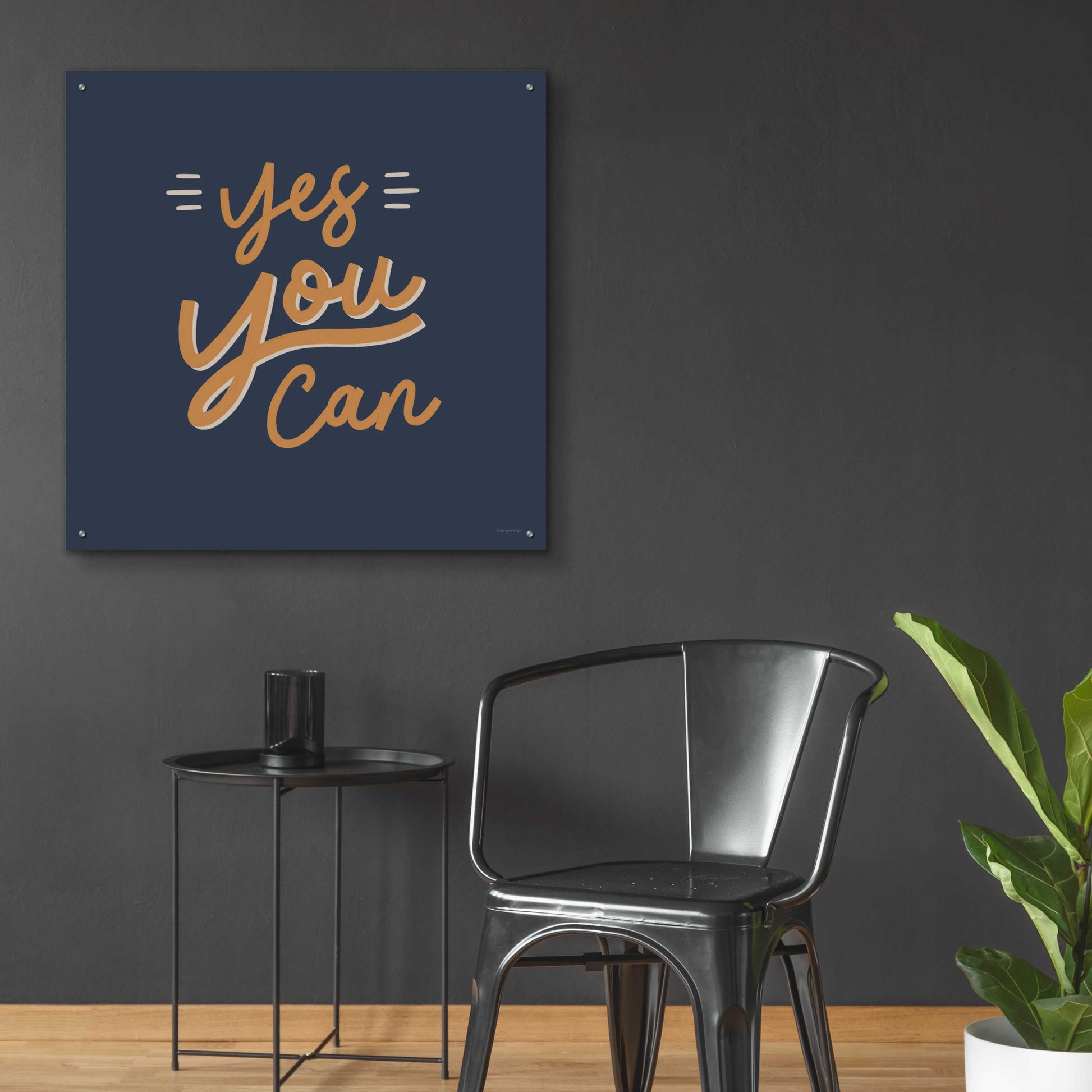 Epic Art 'Yes You Can' by Lady Louise Designs, Acrylic Glass Wall Art,36x36