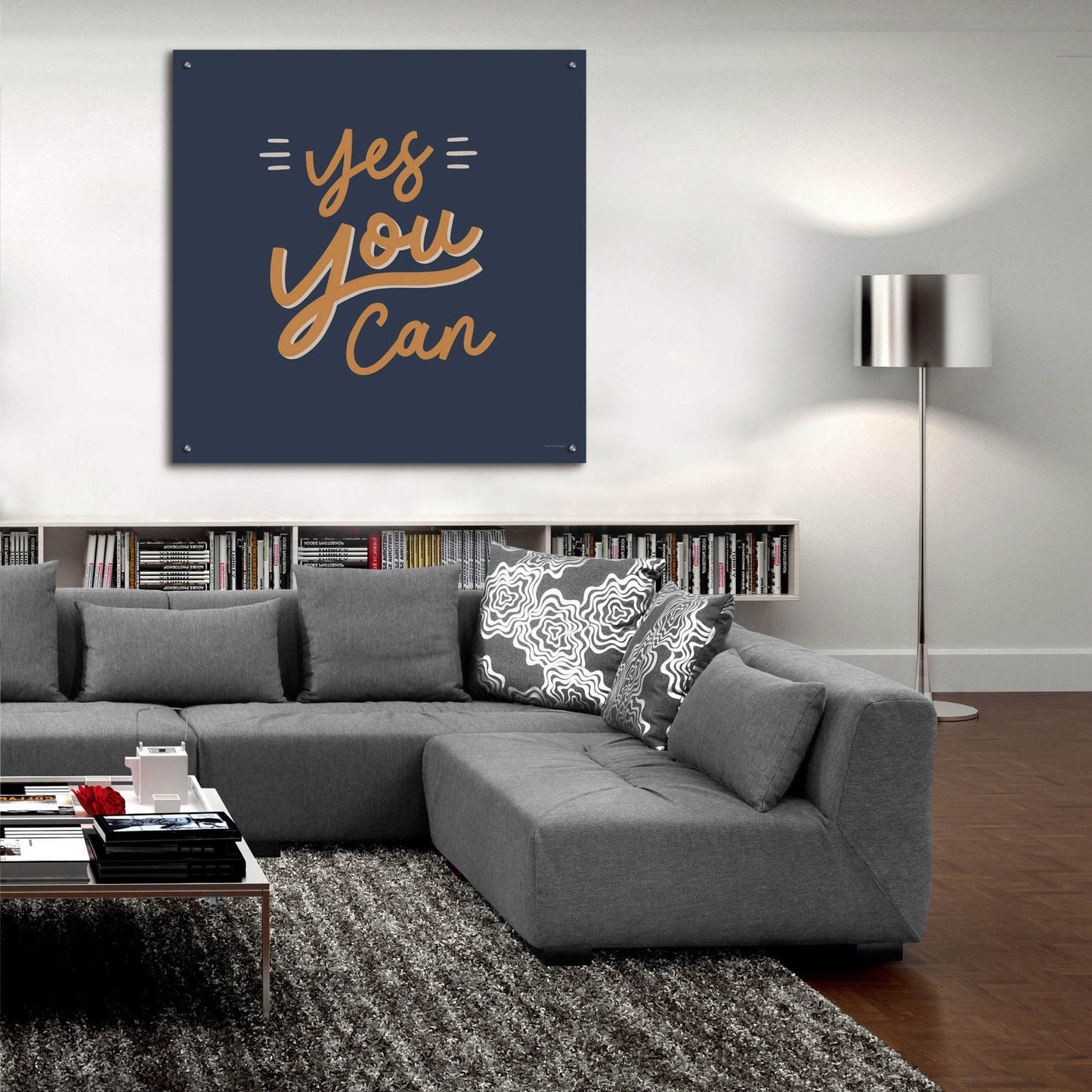 Epic Art 'Yes You Can' by Lady Louise Designs, Acrylic Glass Wall Art,36x36