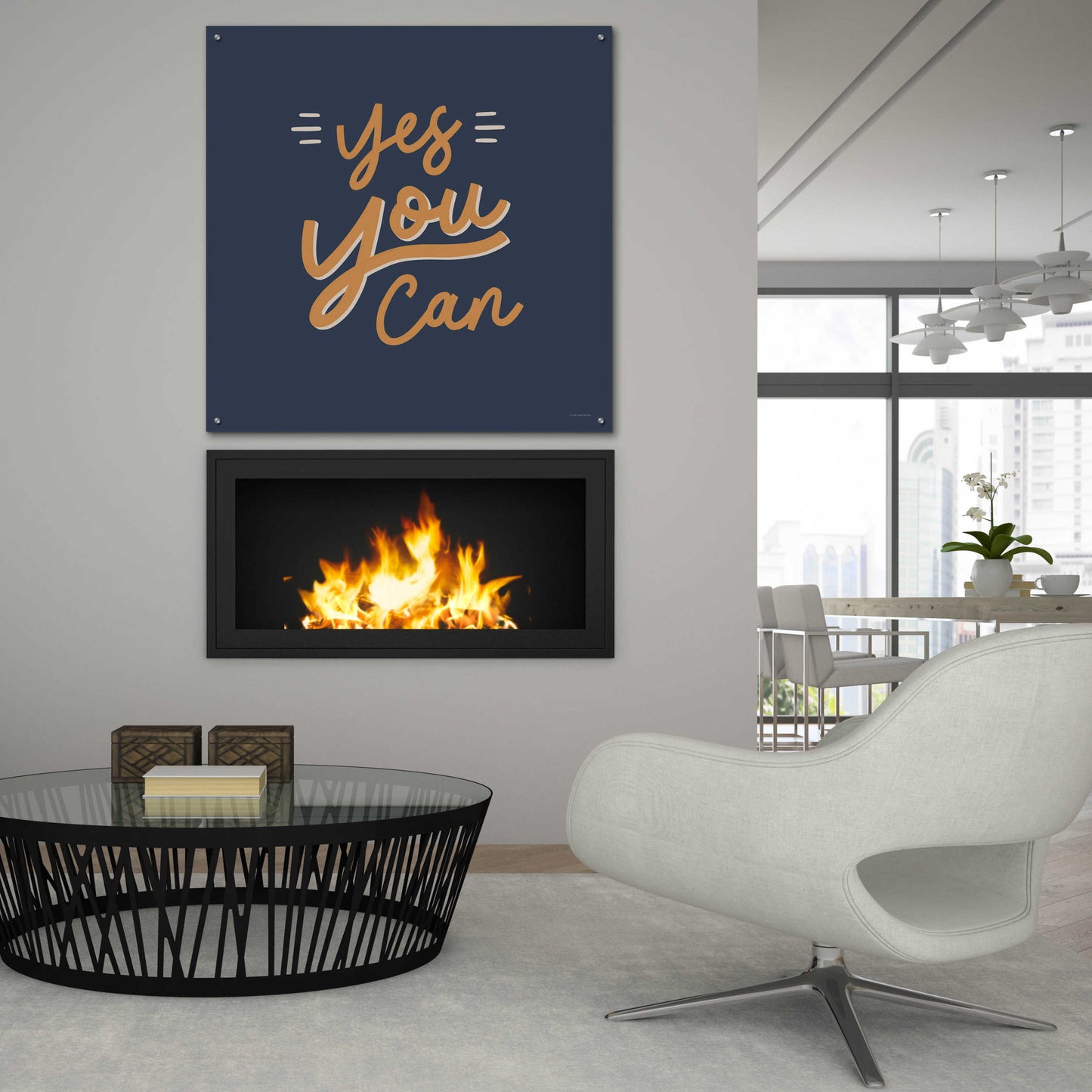 Epic Art 'Yes You Can' by Lady Louise Designs, Acrylic Glass Wall Art,36x36