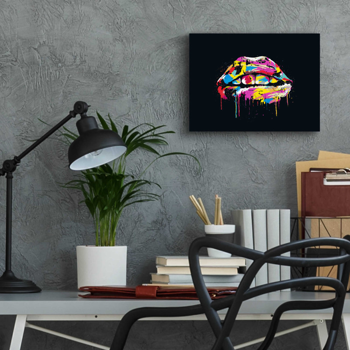 Epic Art 'Colorful Lips' by Balazs Solti, Acrylic Glass Wall Art,16x12