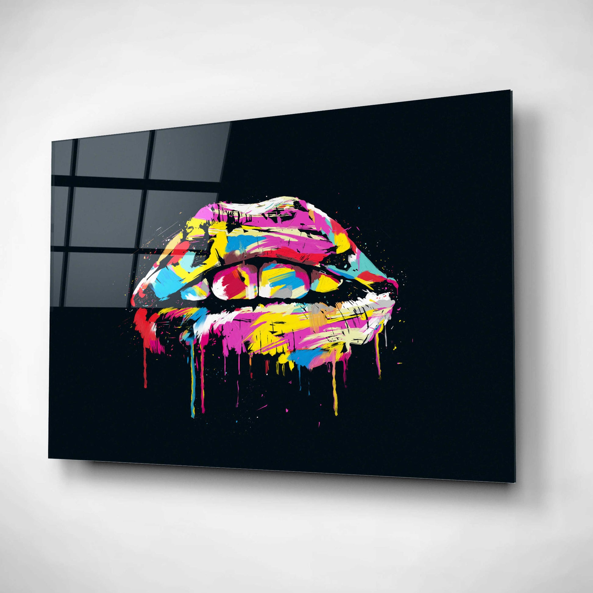 Epic Art 'Colorful Lips' by Balazs Solti, Acrylic Glass Wall Art,24x16