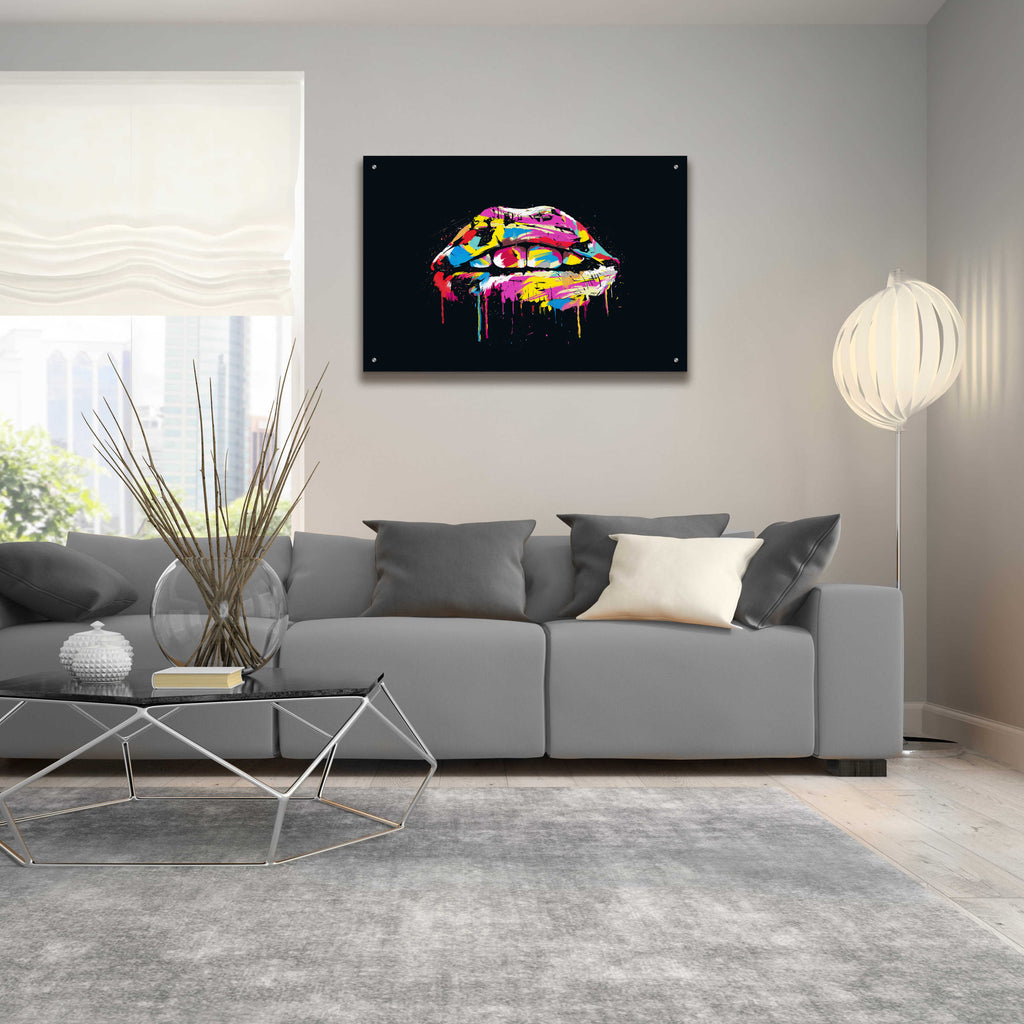 Epic Art 'Colorful Lips' by Balazs Solti, Acrylic Glass Wall Art,36x24