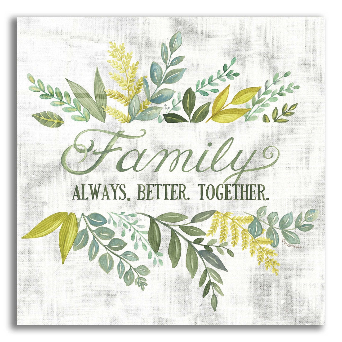 Epic Art 'Family Always Better Together' by Deb Strain, Acrylic Glass Wall Art,12x12