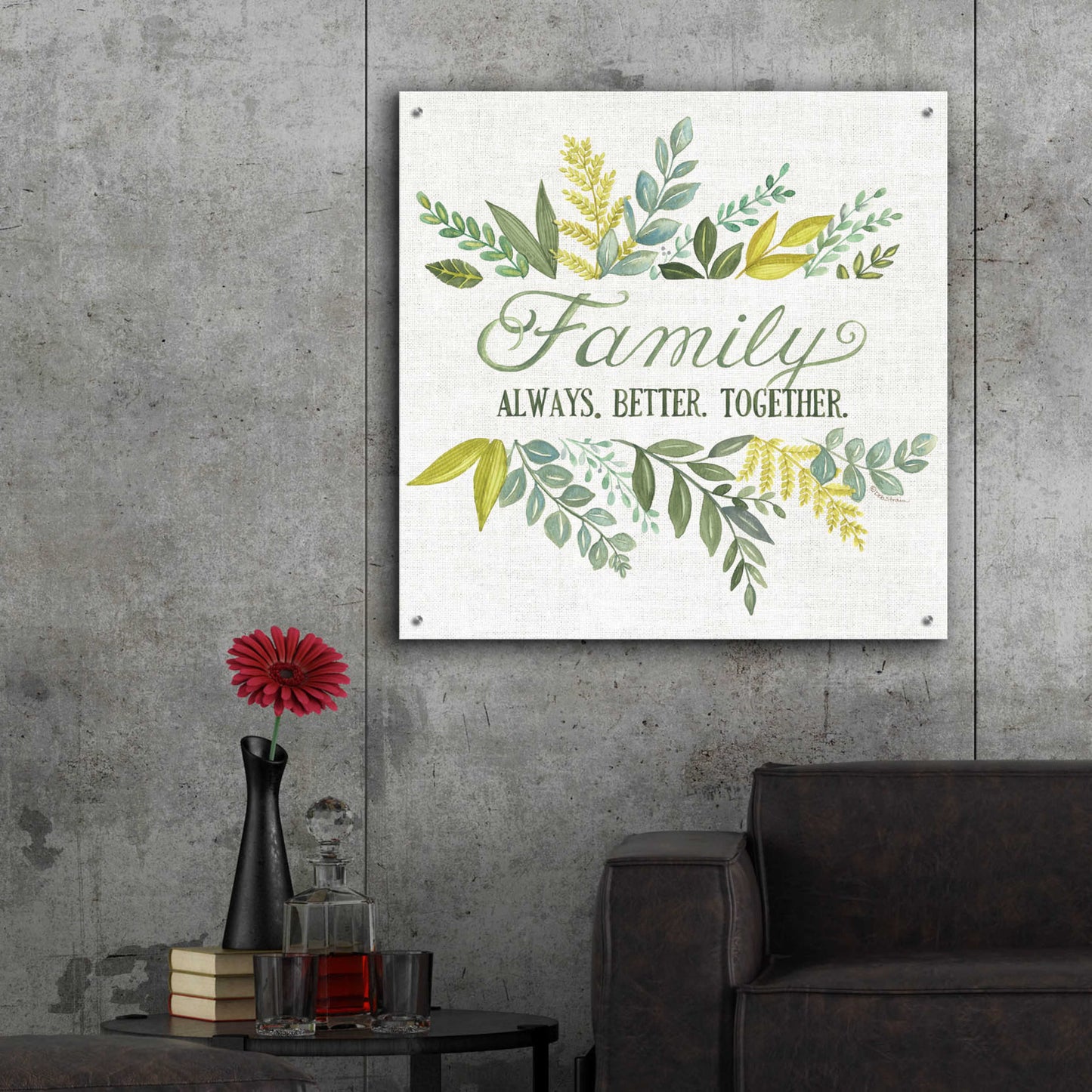 Epic Art 'Family Always Better Together' by Deb Strain, Acrylic Glass Wall Art,36x36