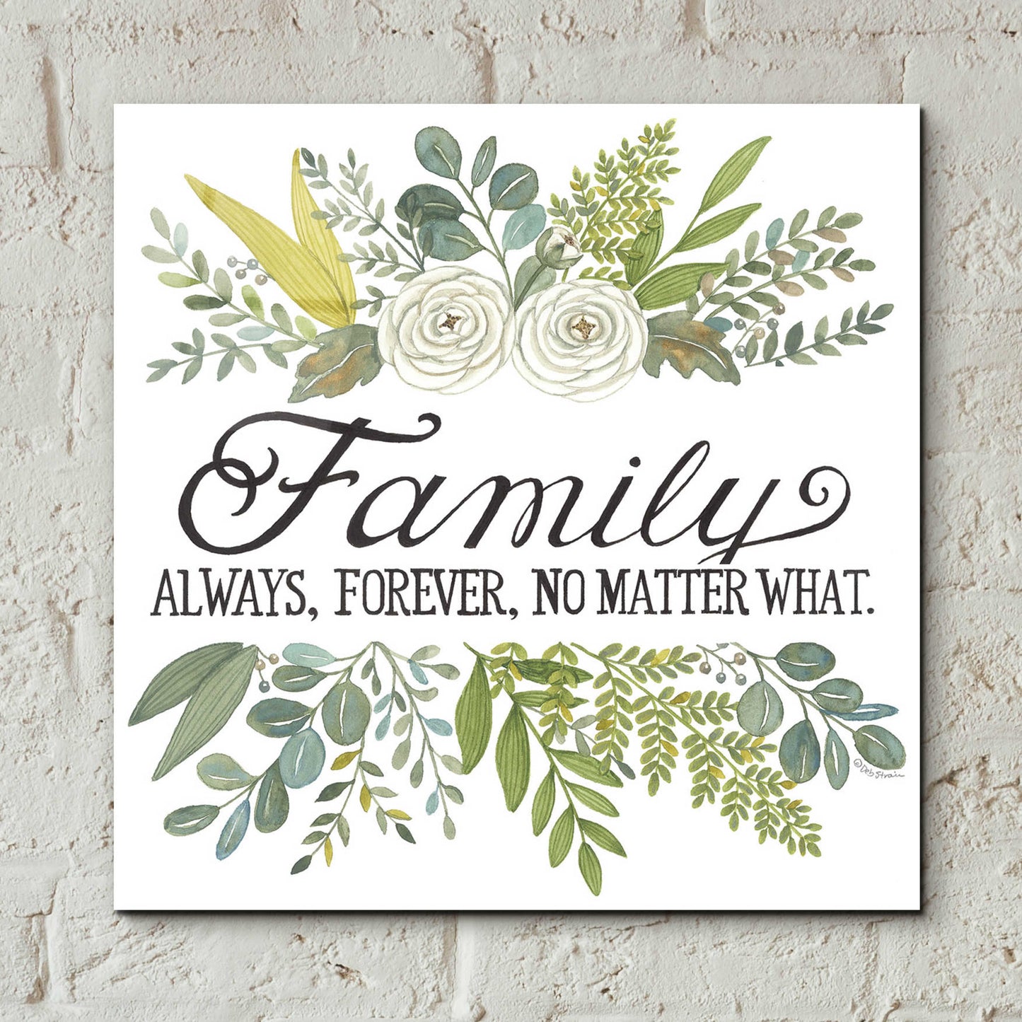 Epic Art 'Family Always, Forever' by Deb Strain, Acrylic Glass Wall Art,12x12