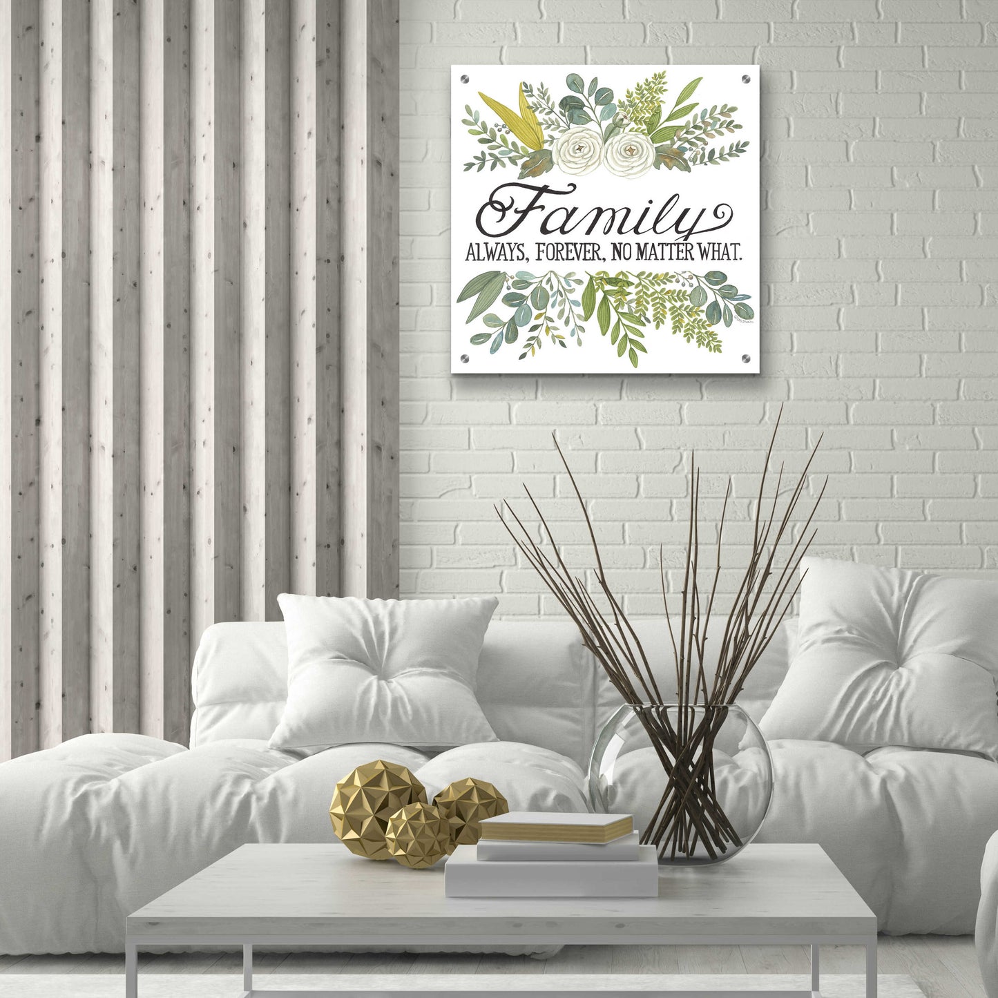 Epic Art 'Family Always, Forever' by Deb Strain, Acrylic Glass Wall Art,24x24