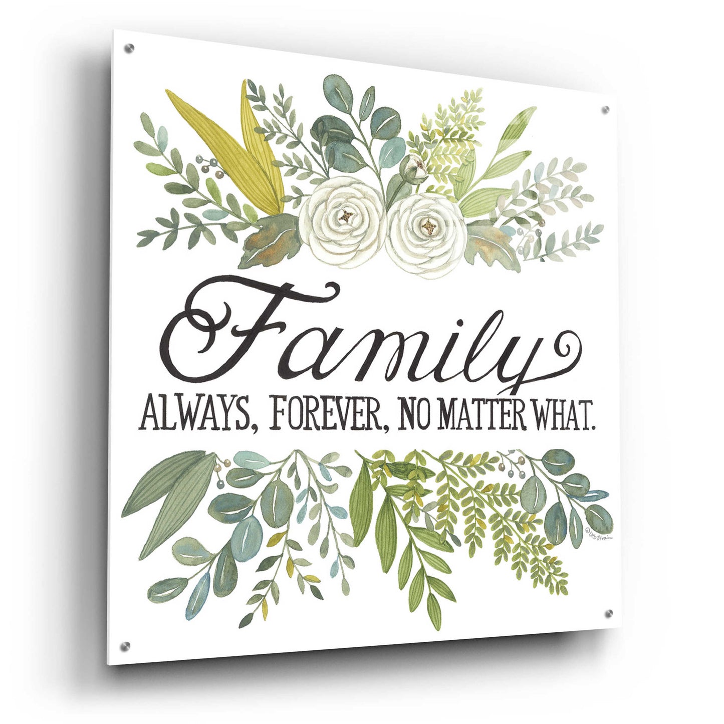 Epic Art 'Family Always, Forever' by Deb Strain, Acrylic Glass Wall Art,36x36